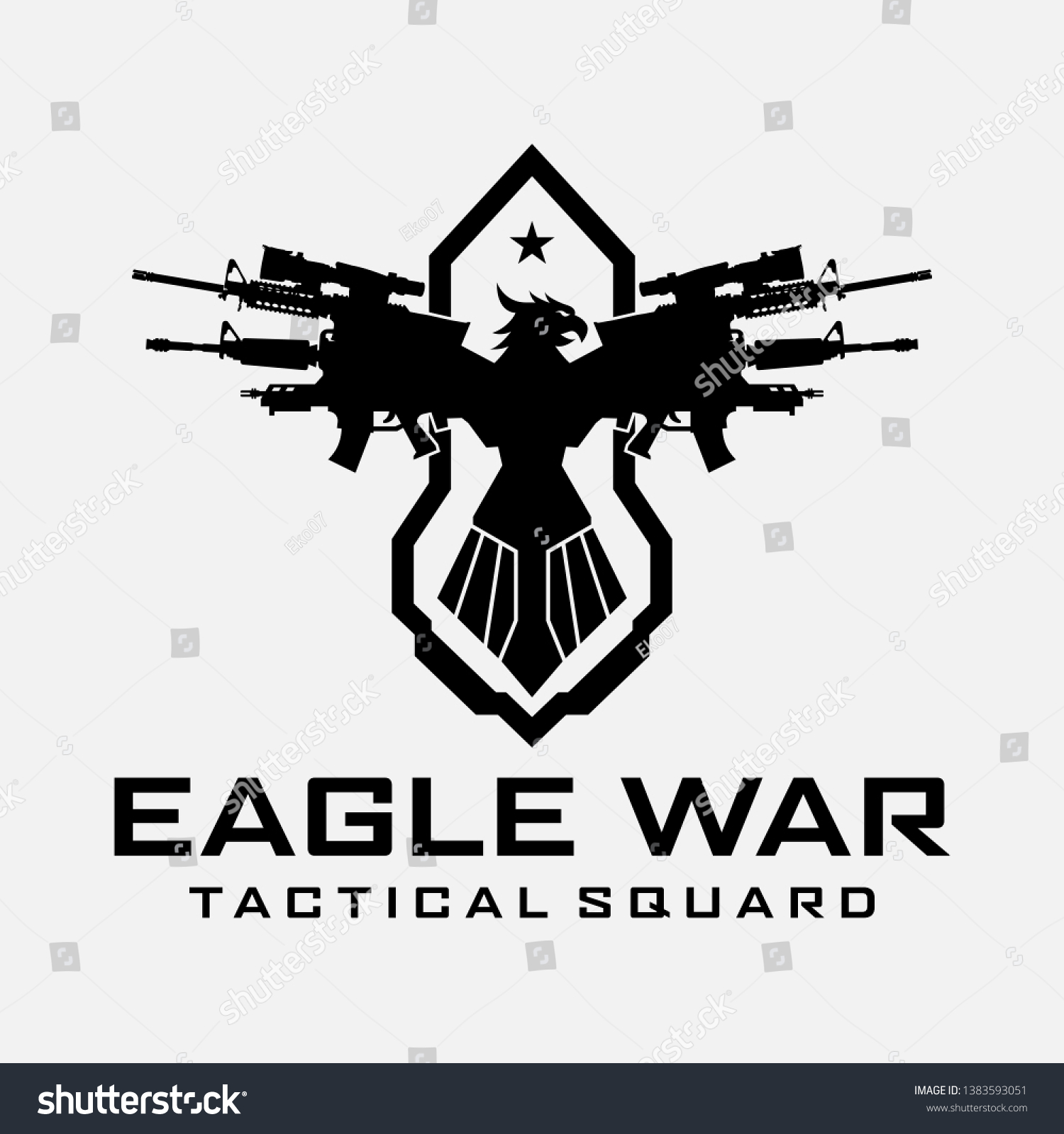 Eagle War Logo Template Design Illustration Stock Vector (Royalty Free ...