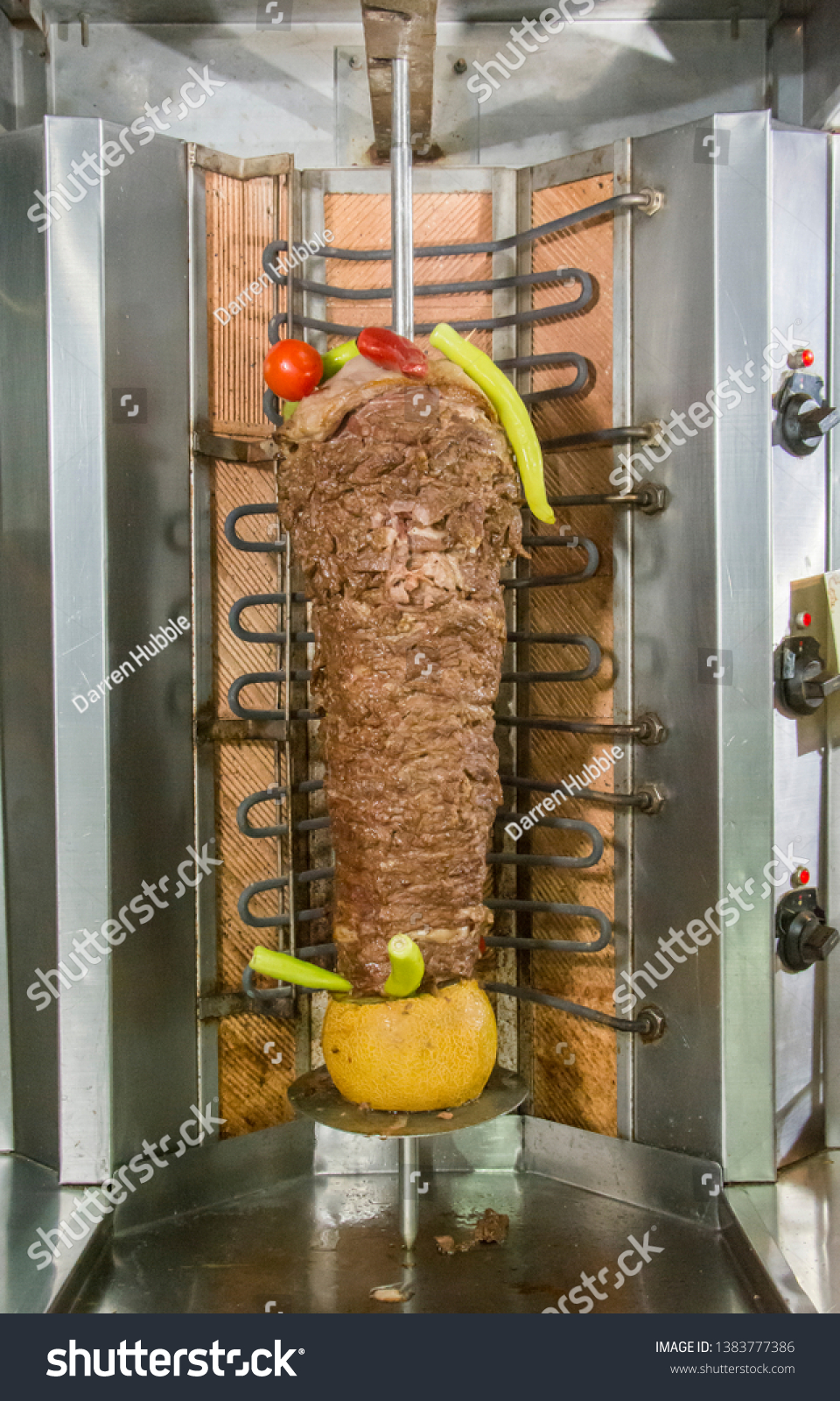 Doner Kebab Cooking On Spit Stock Photo 1383777386 | Shutterstock