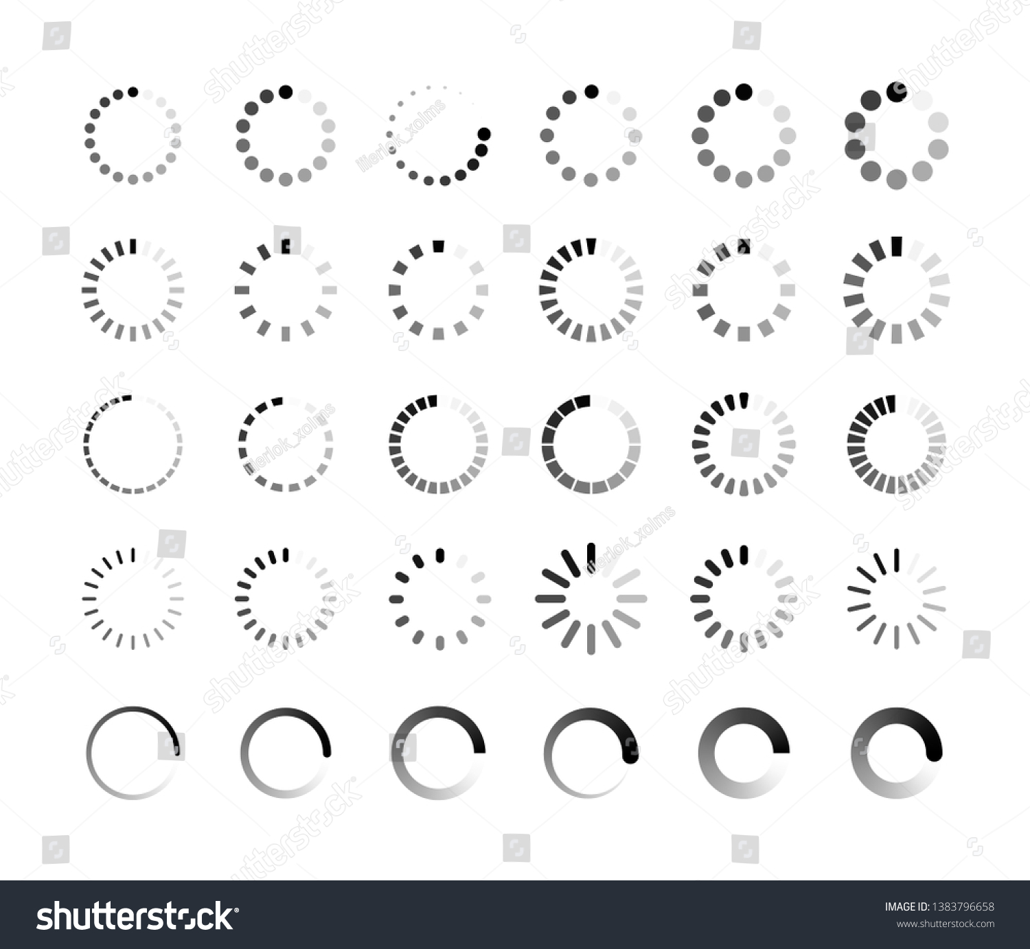 Big Set Loading Icon Loading Load Stock Vector (Royalty Free ...