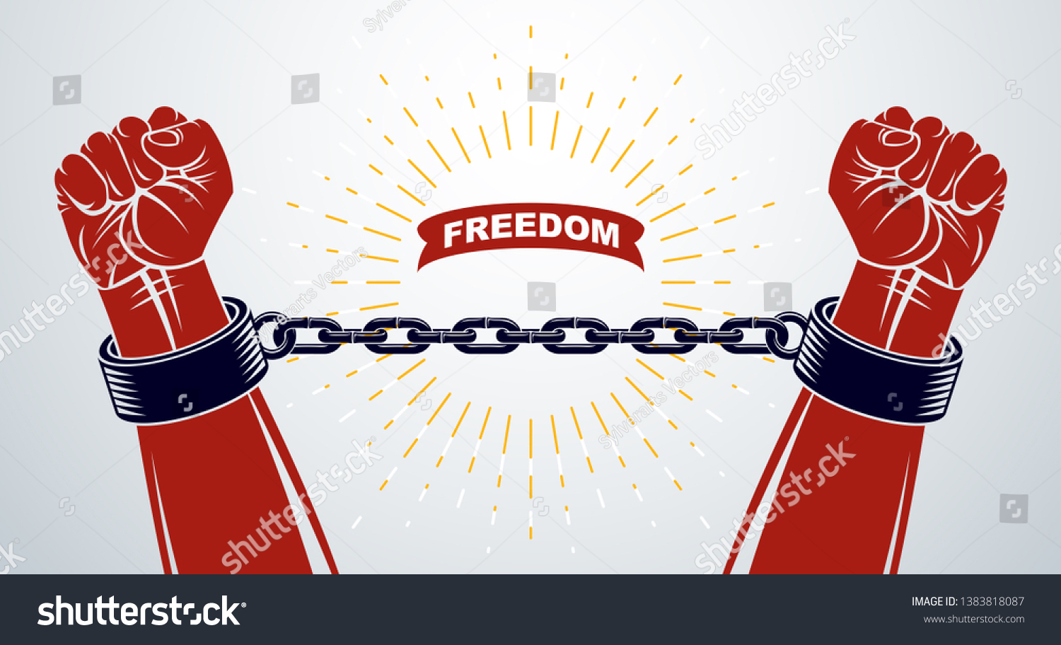 Slavery Theme Illustration Strong Hand Clenched Stock Vector (Royalty ...