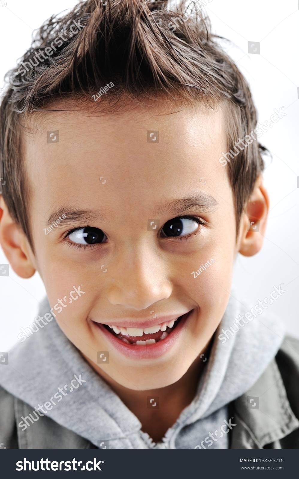 Portrait Cute Little Boy Crossed Eyes Stock Photo 138395216 Shutterstock