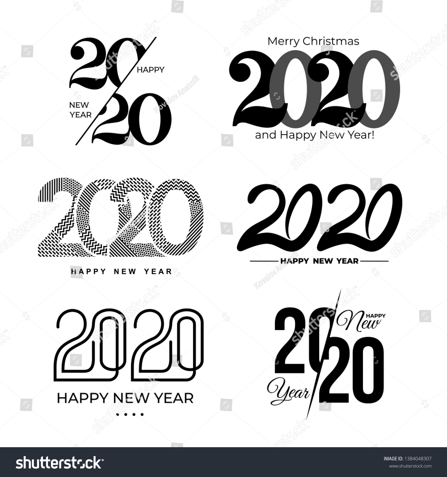 Big Set 2020 Text Design Pattern Stock Vector (Royalty Free) 1384048307 ...