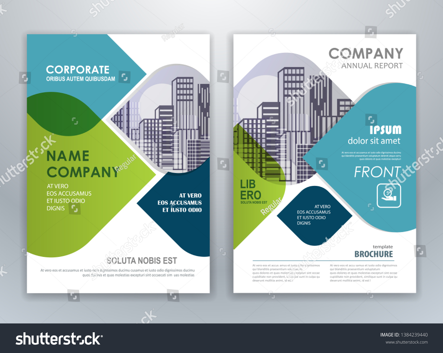 Blue Green Annual Report Brochure Flyer Stock Vector (Royalty Free ...