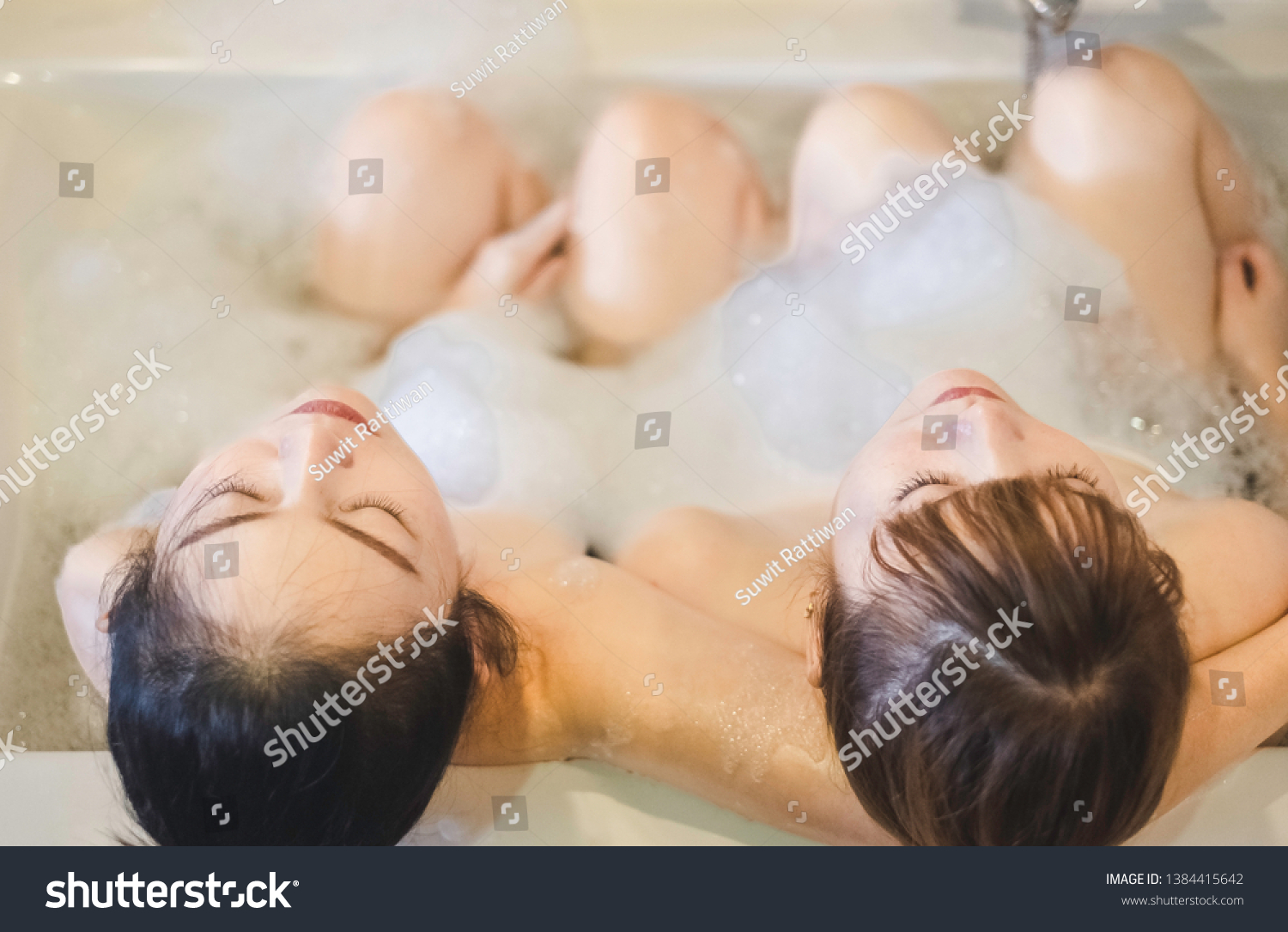 Lesbians Taking A Shower Together