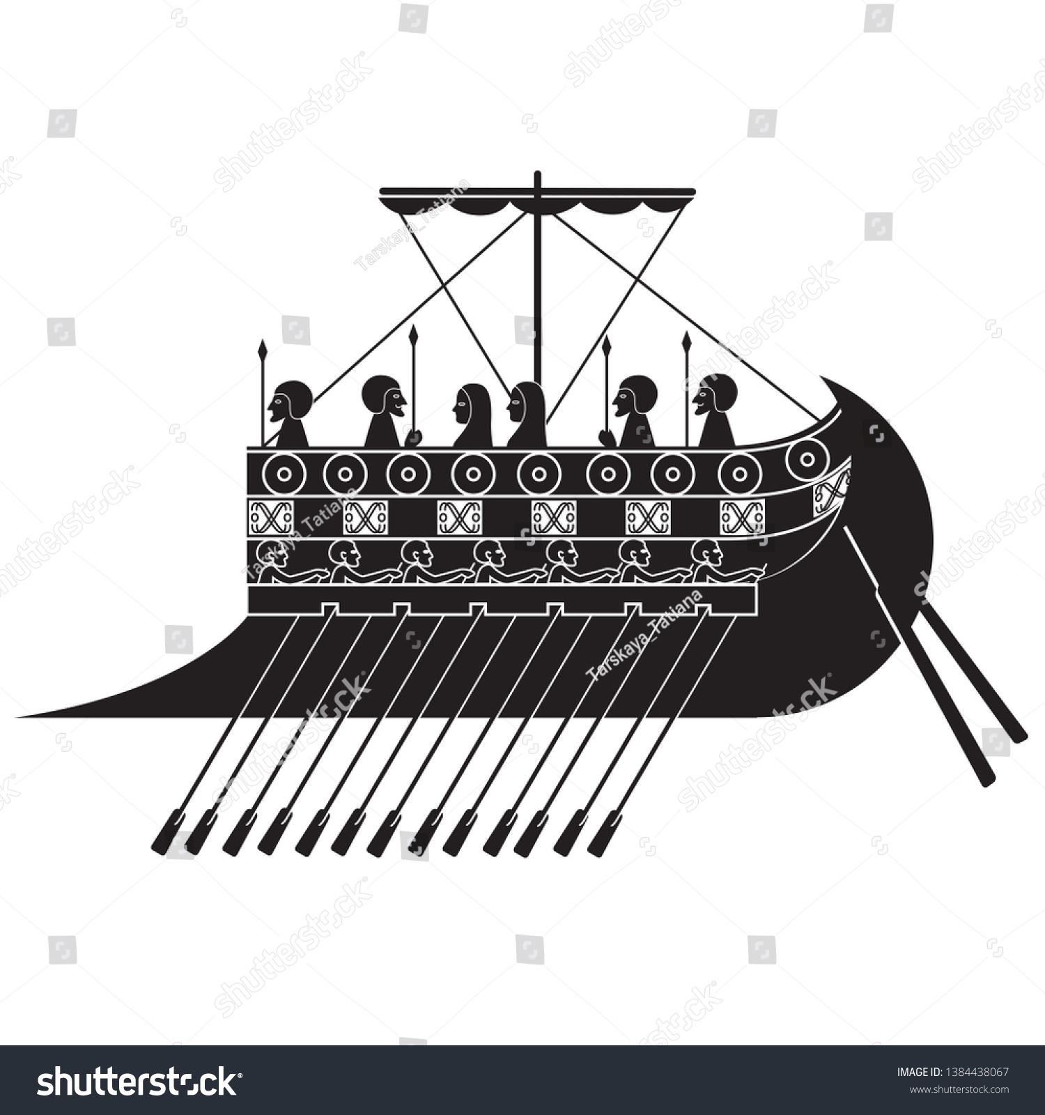 Греческий корабль вектор