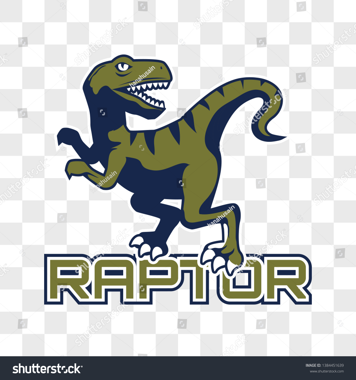 Raptor Dinosaur Isolated On Transparent Background Stock Vector ...