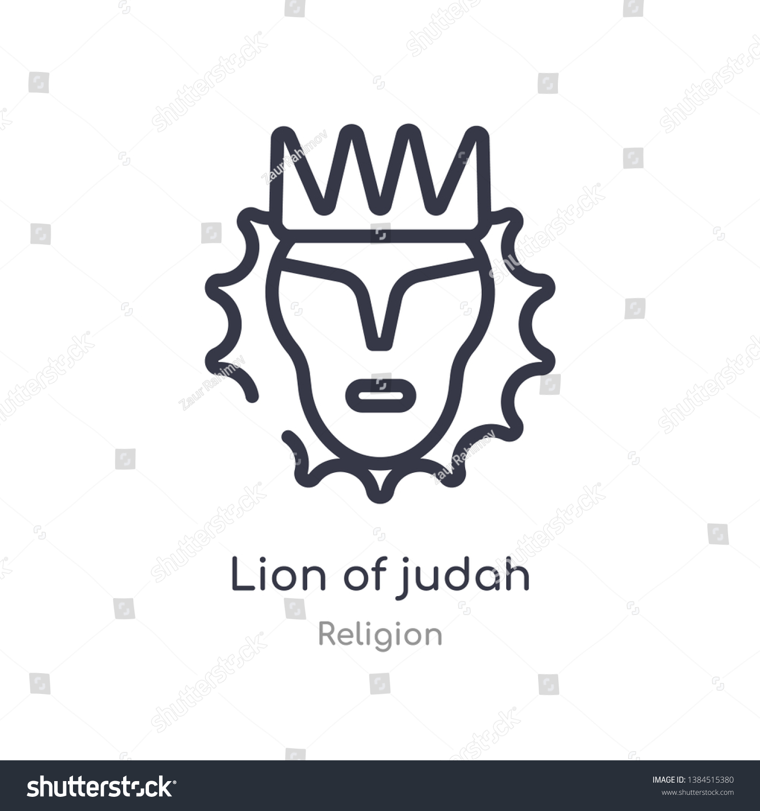 Lion Judah Outline Icon Isolated Line Stock Vector (Royalty Free ...