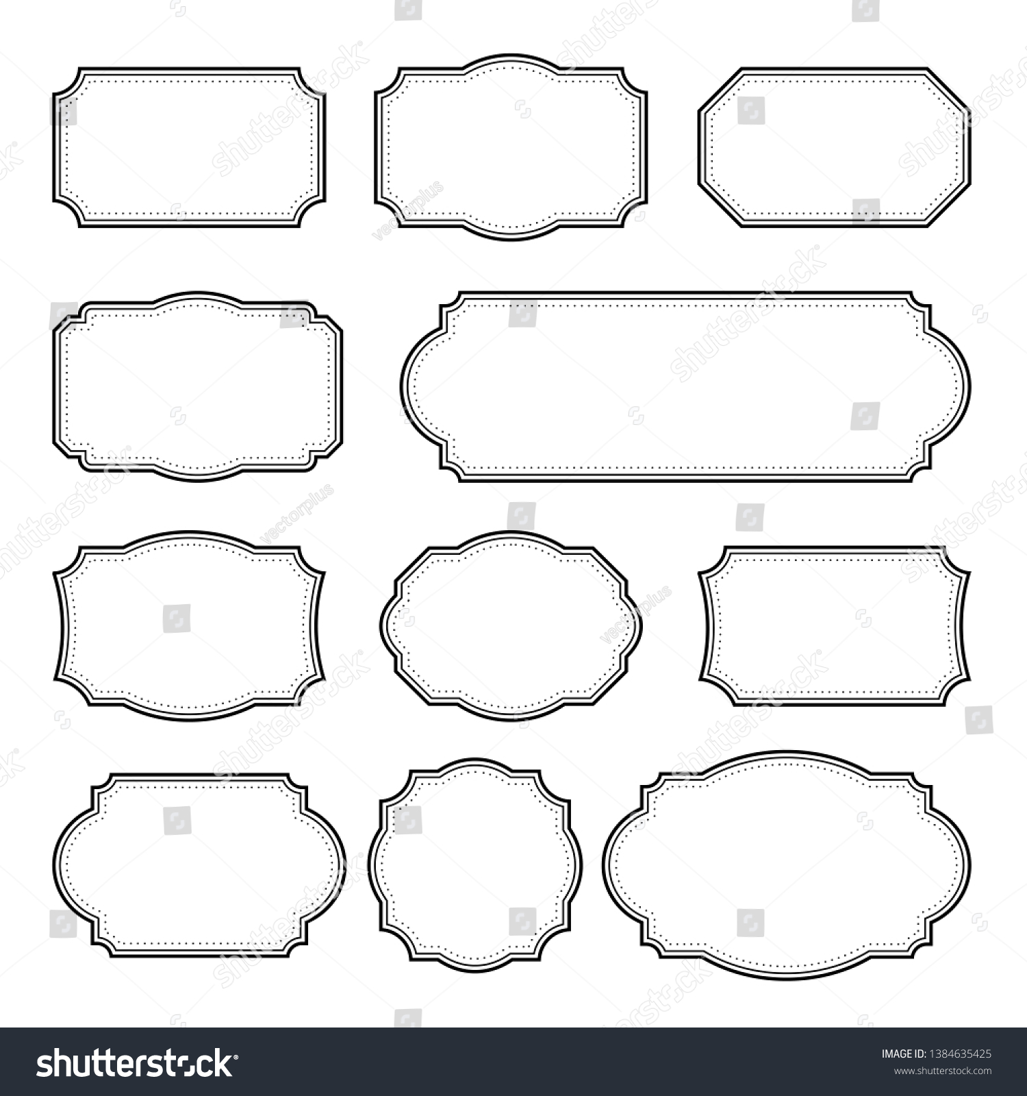 Vintage Frames Set Vintage Frames Vector Stock Vector (Royalty Free ...