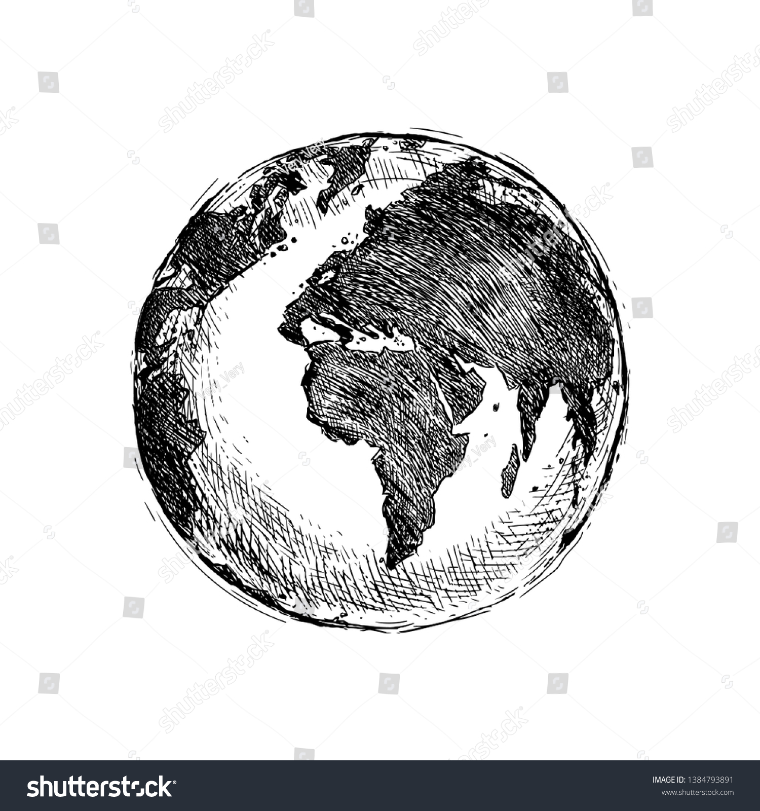 Глобус Планета земля эскиз