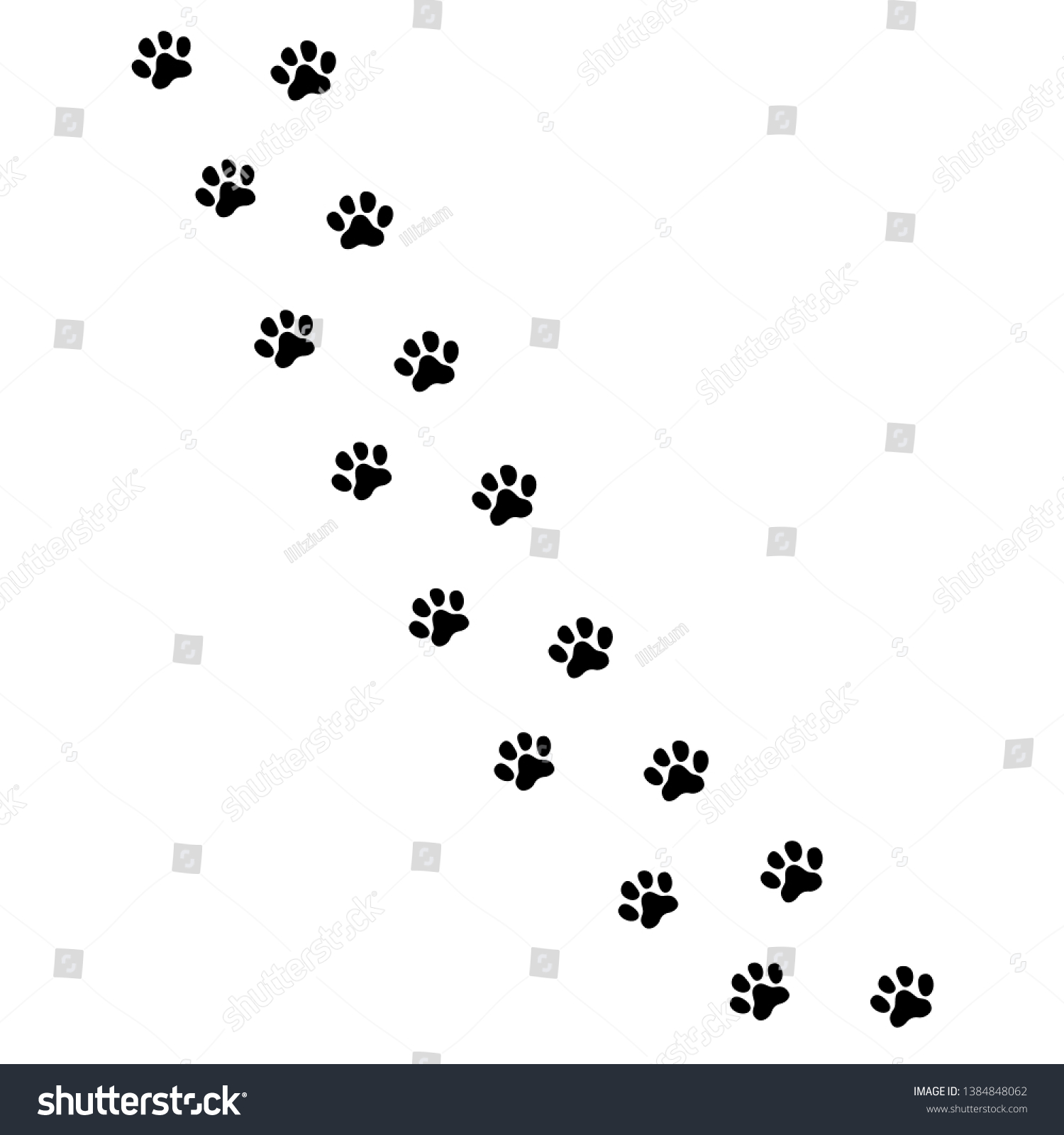 Paw Prints Icon Flat Style Footprints Stock Illustration 1384848062 ...