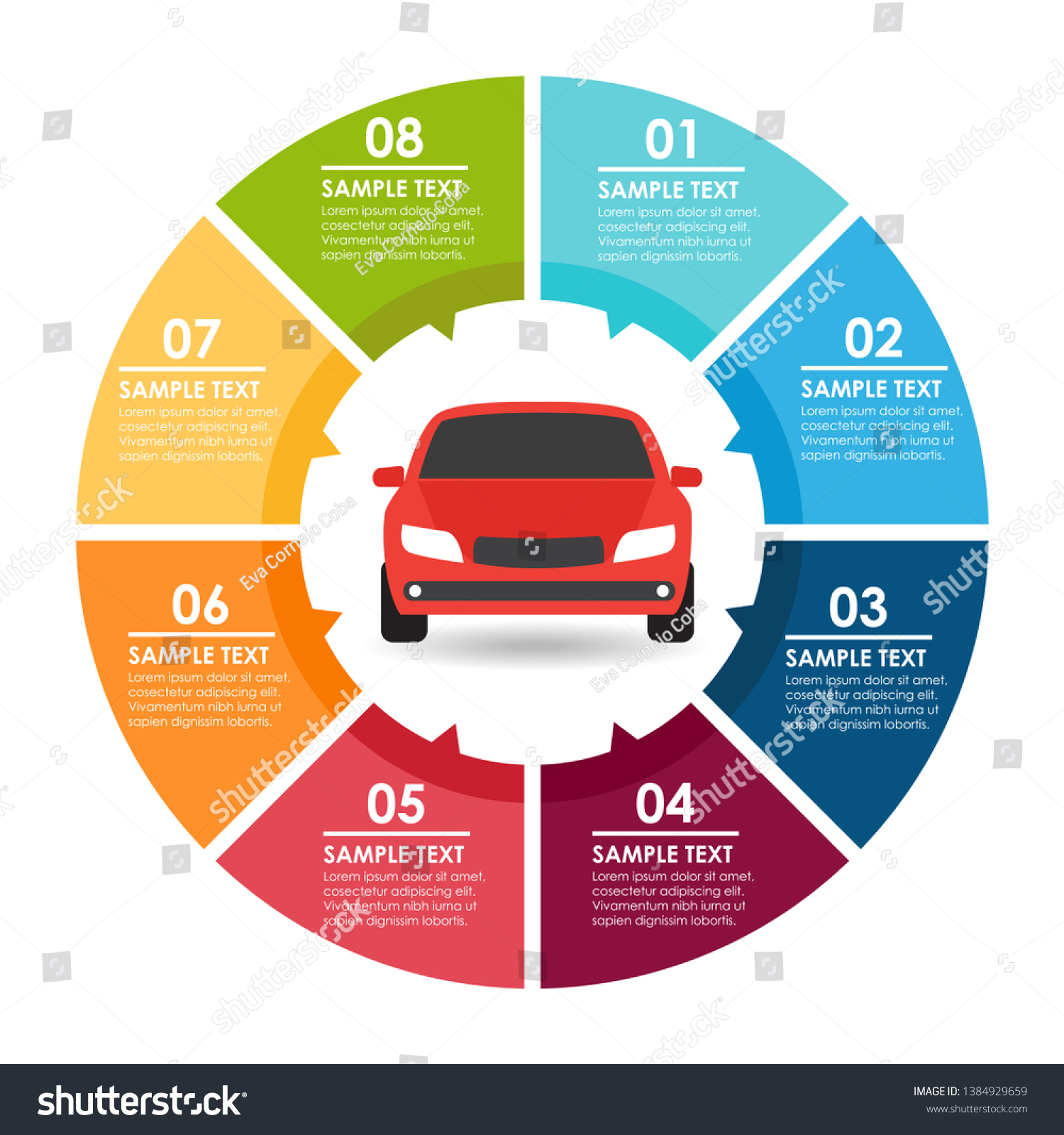 Car Round Infographic Vector Illustration Stock Vector (Royalty Free ...