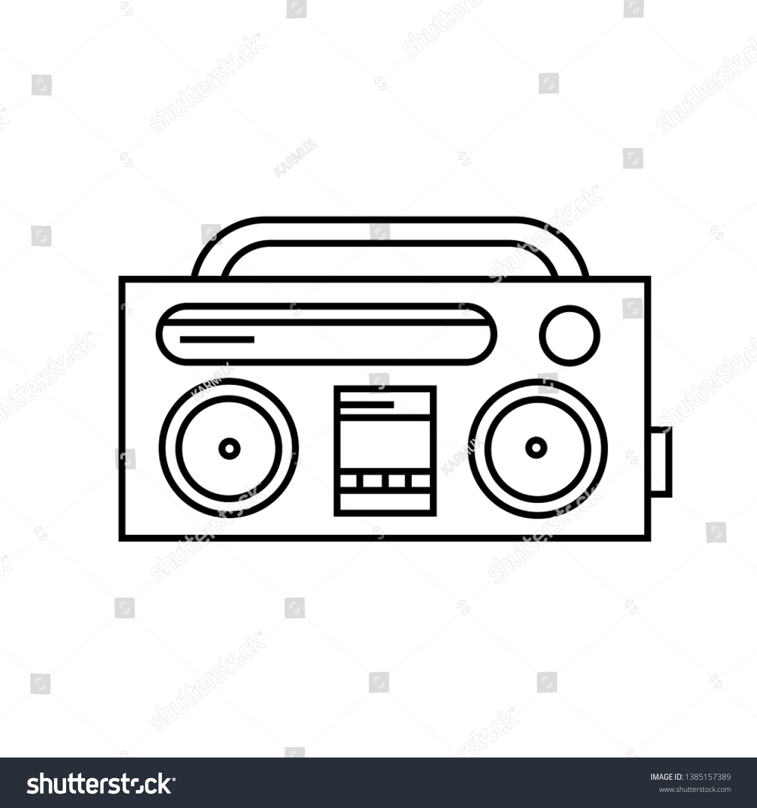 Radio Cassette Player Outline Icon Black Stock Vector (Royalty Free ...