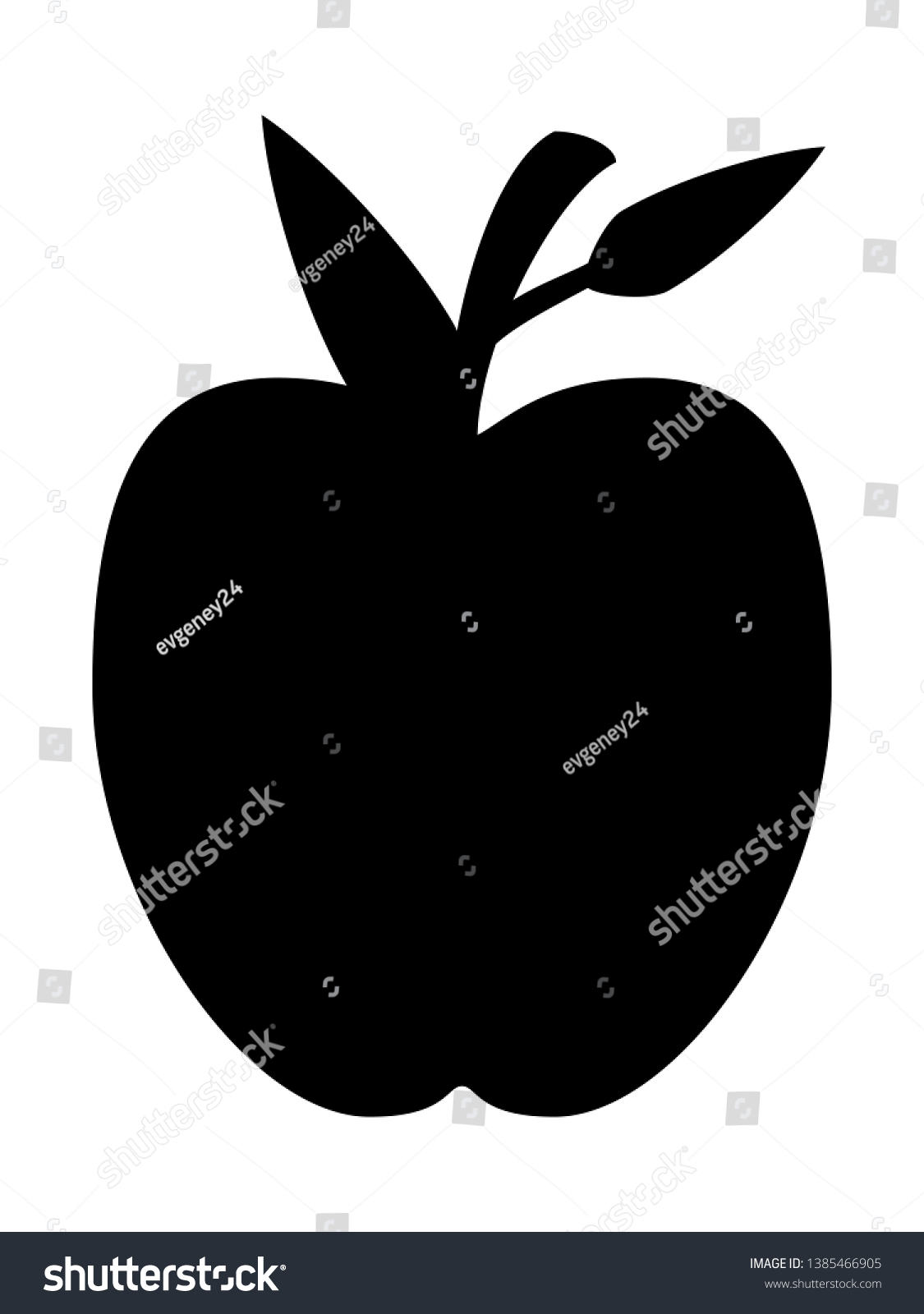 Apple Icon Black Silhouette Isolated On Stock Vector (Royalty Free ...