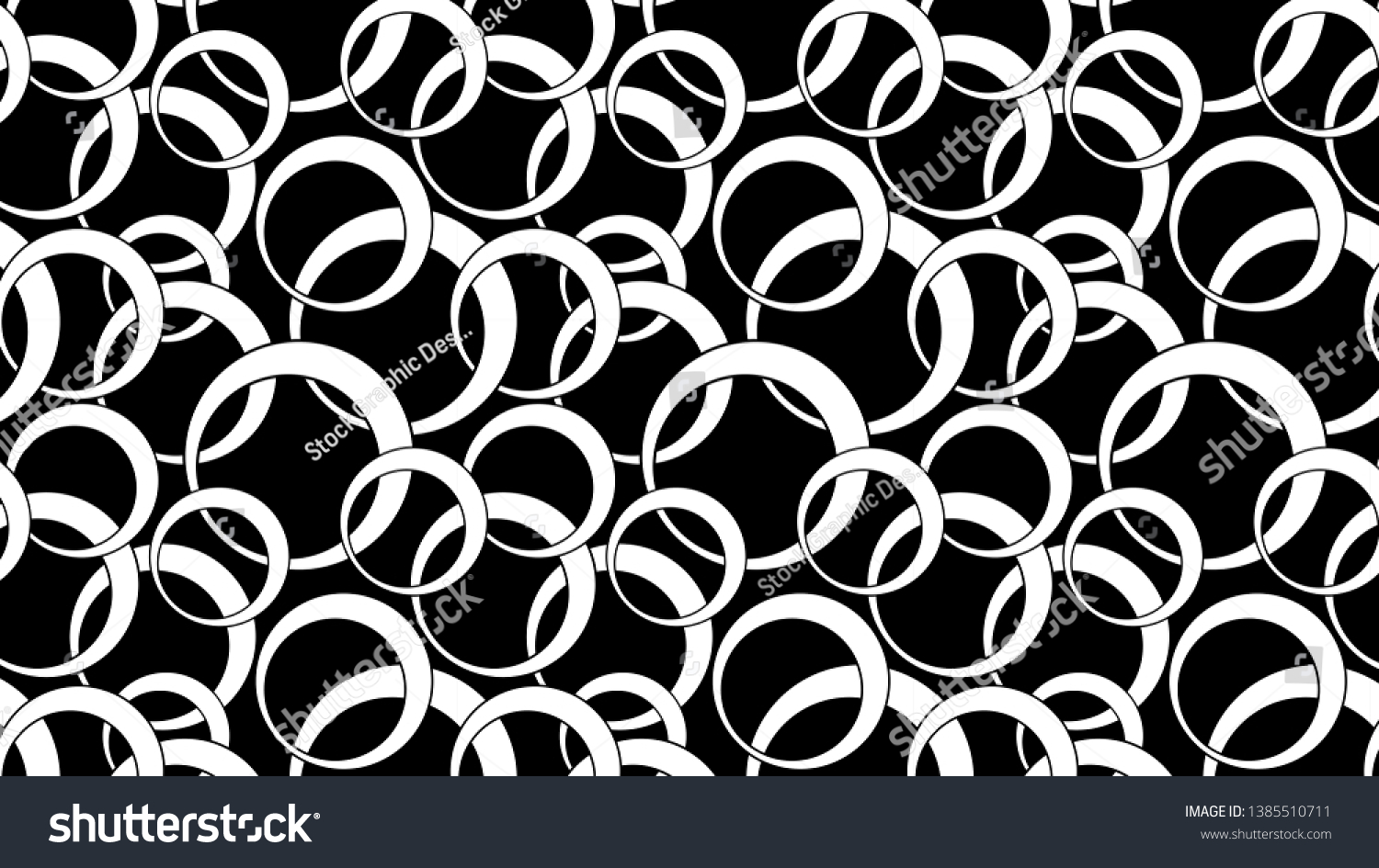 Black White Overlapping Circles Pattern Vector Stock Vector (Royalty ...