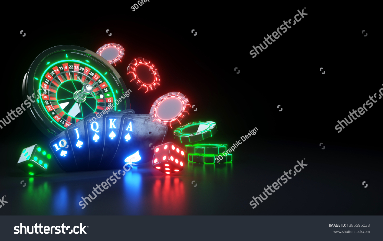 Casino Chips Poker Cards Royal Flush Stock Illustration 1385595038