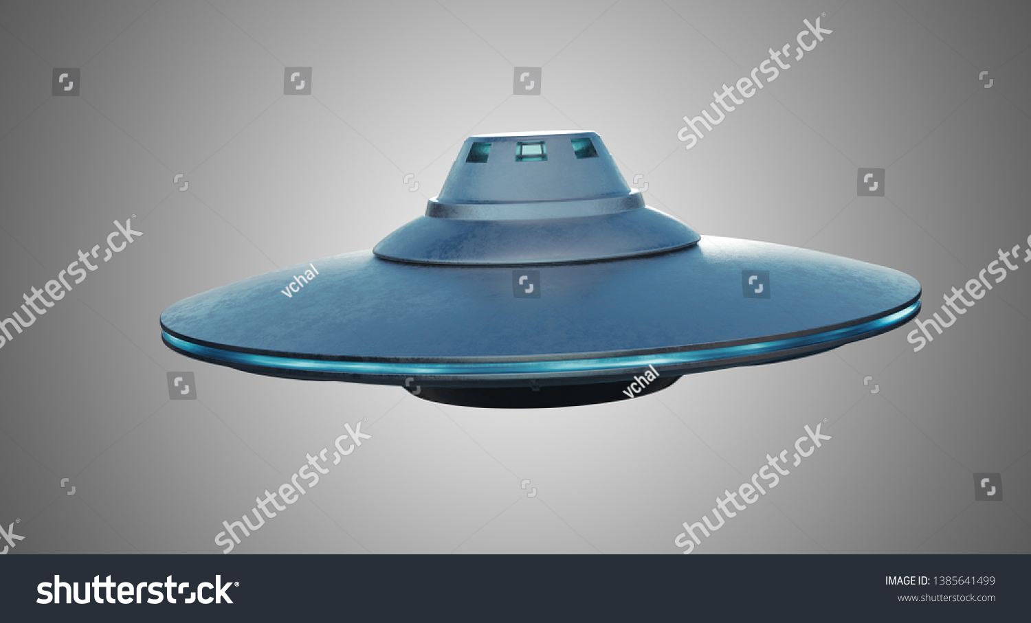 Ufo Alien Spaceship On Gray Background Stock Illustration 1385641499 ...