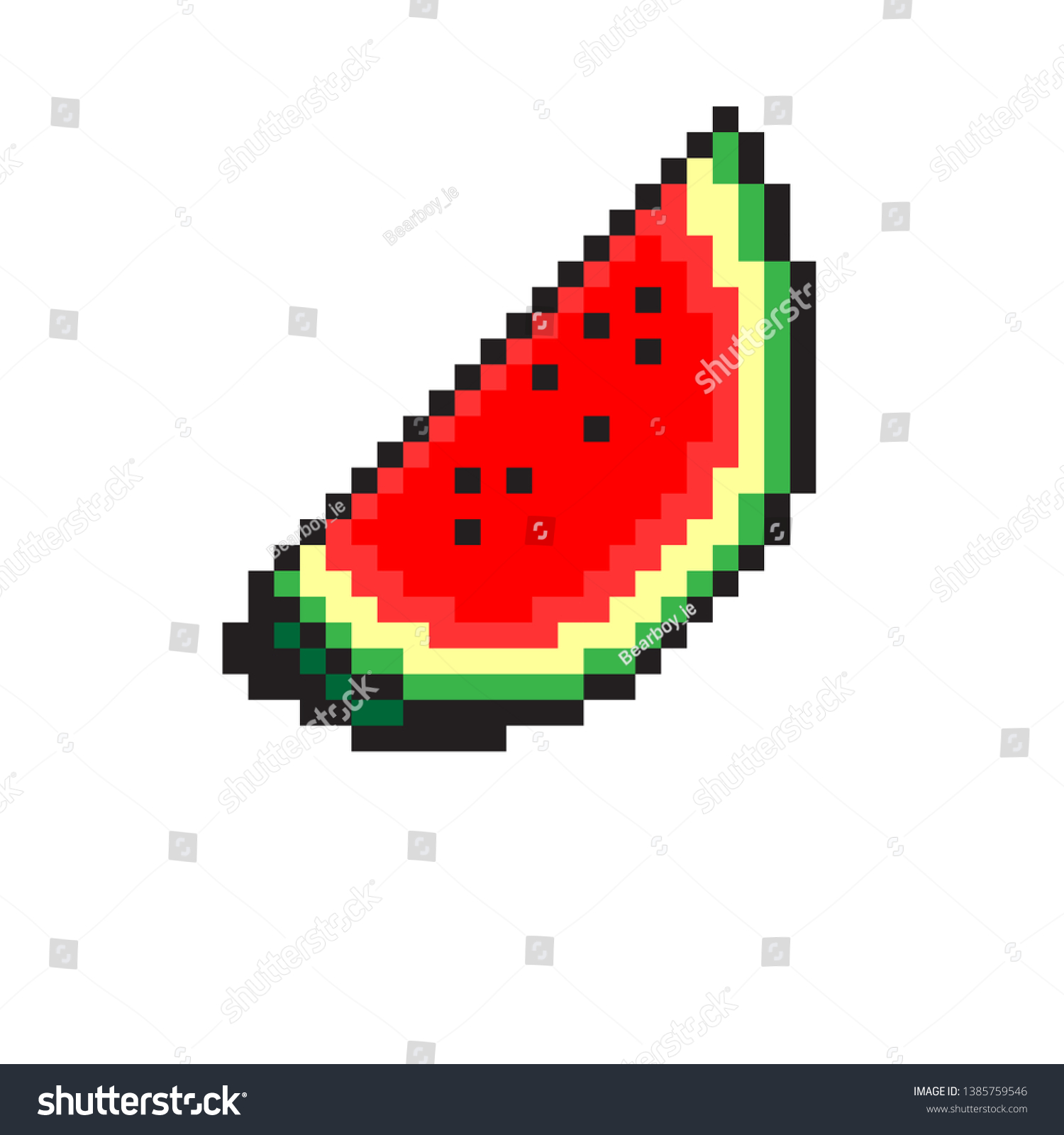 Pixel Art Vector Watermelon Fruit Stock Vector (Royalty Free ...