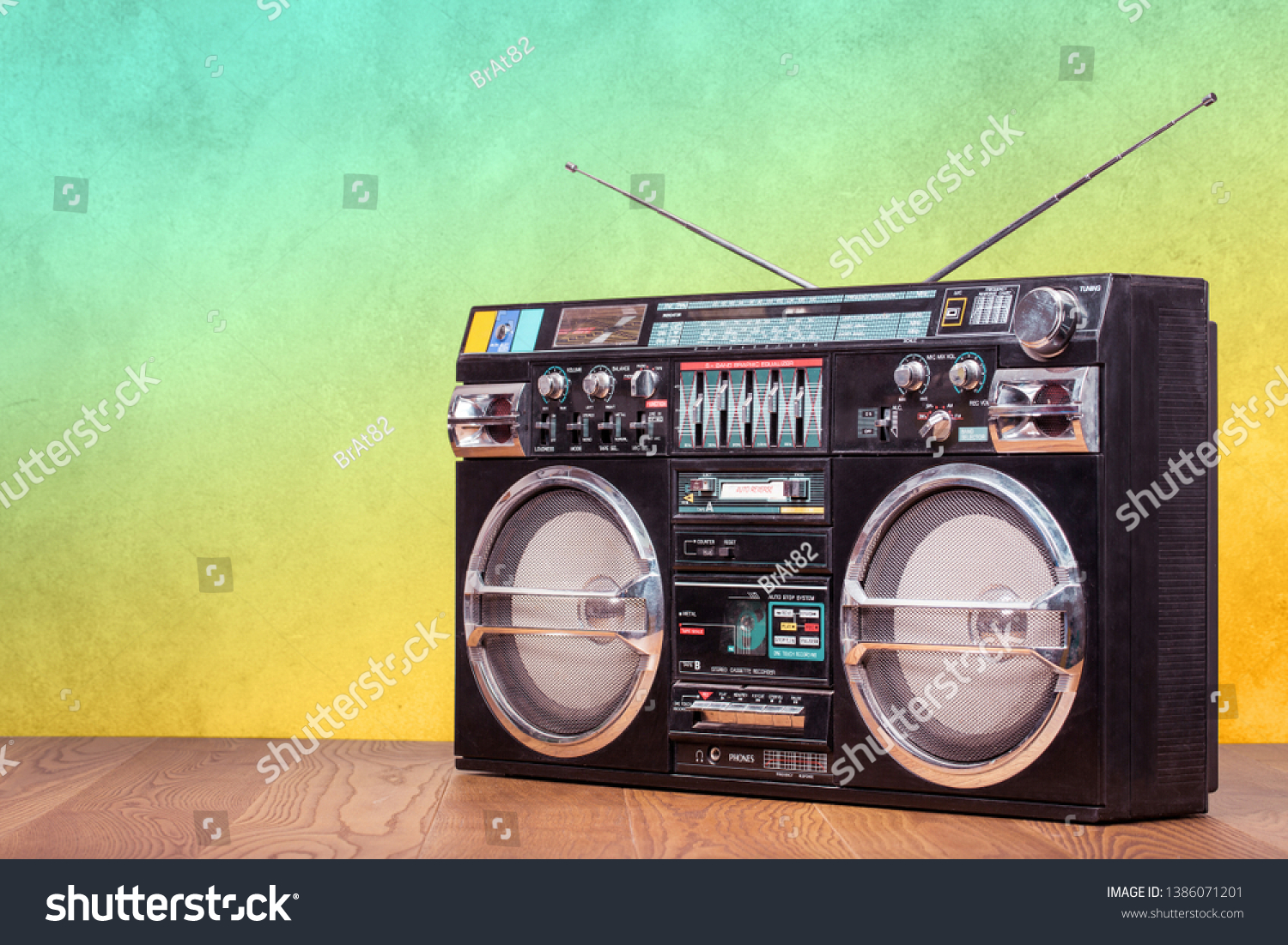 Retro Boombox Ghetto Blaster Outdated Portable Stock Photo 1386071201 ...