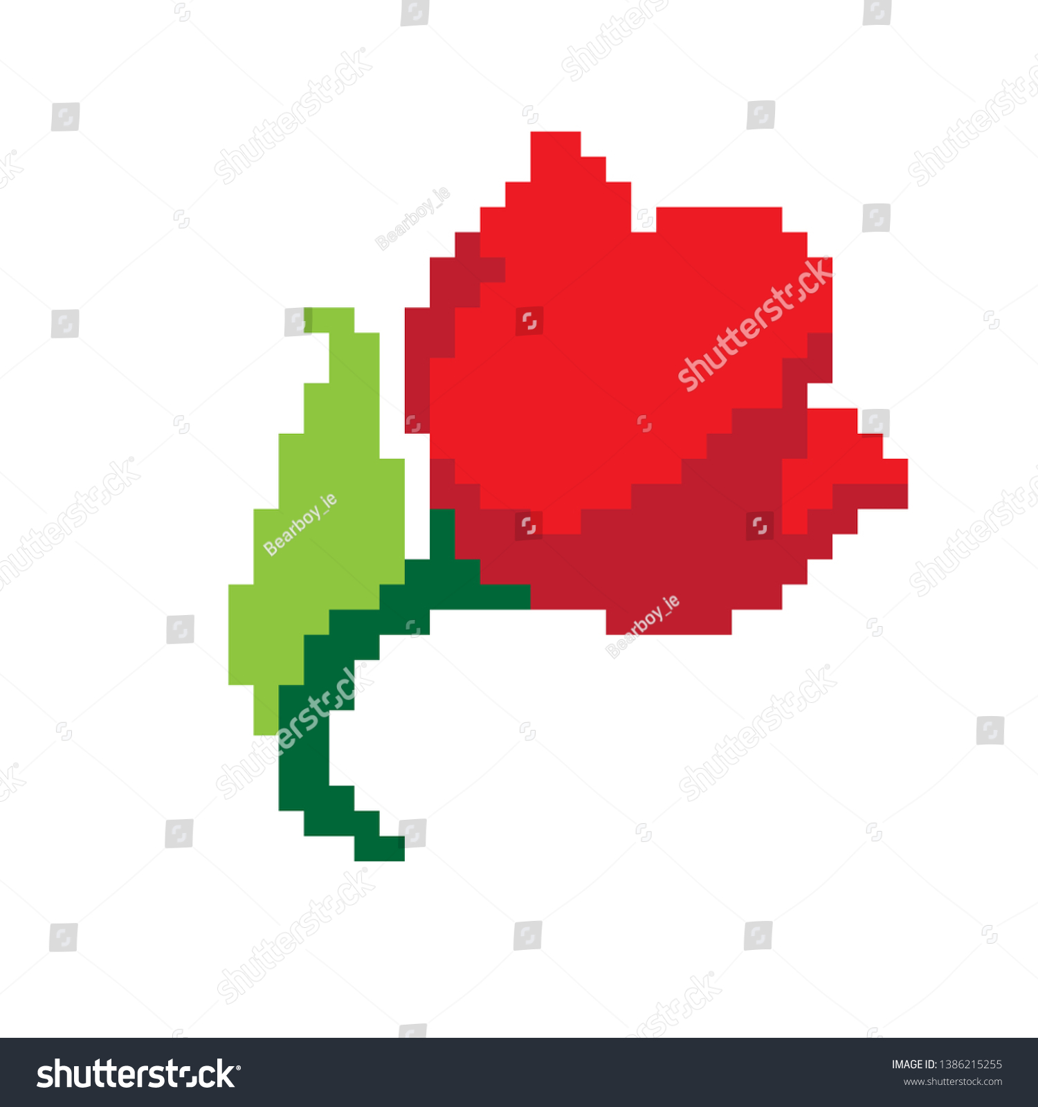 Pixel Art Vector Flower Tulip Stock Vector (Royalty Free) 1386215255 ...