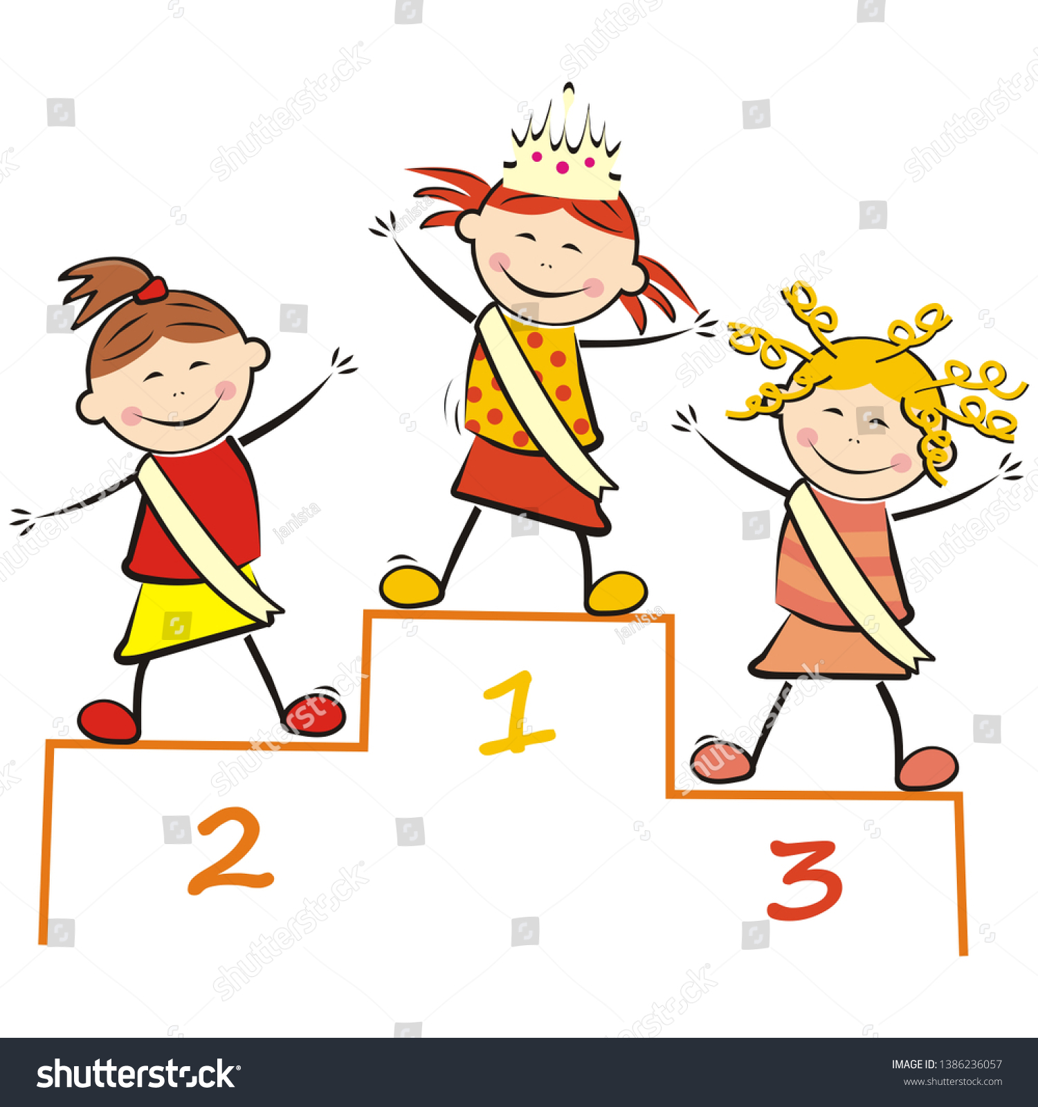 Little Miss Beauty Contest Funny Vector Stock Vector (Royalty Free ...