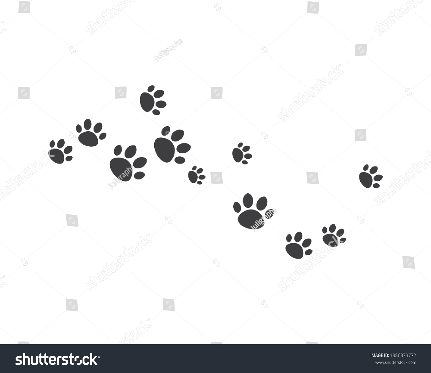 Paw Background Template Vector Illustration Stock Vector (Royalty Free ...