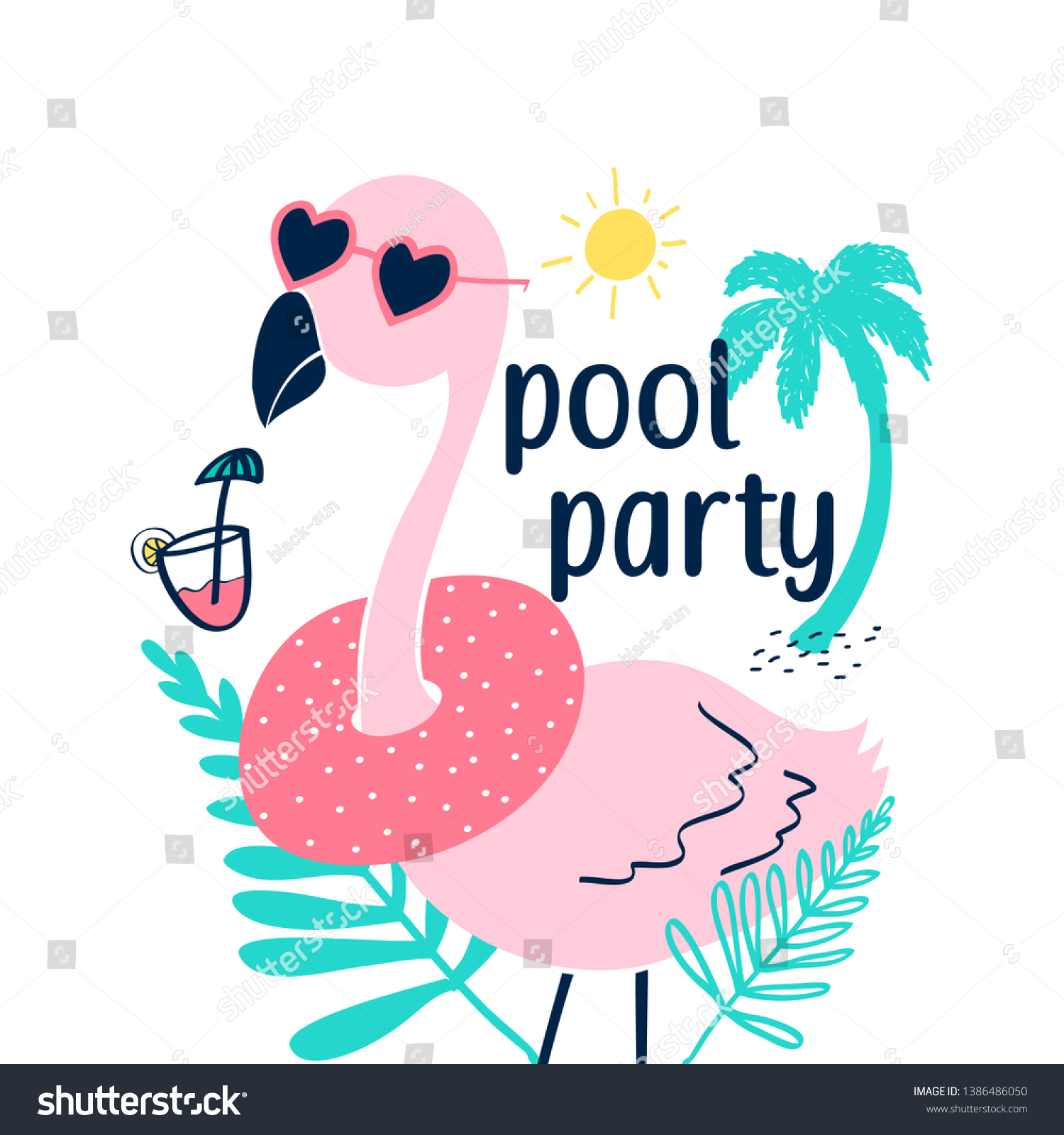 Hand Drawing Flamingo Vector Illustration Stock Vector (Royalty Free ...