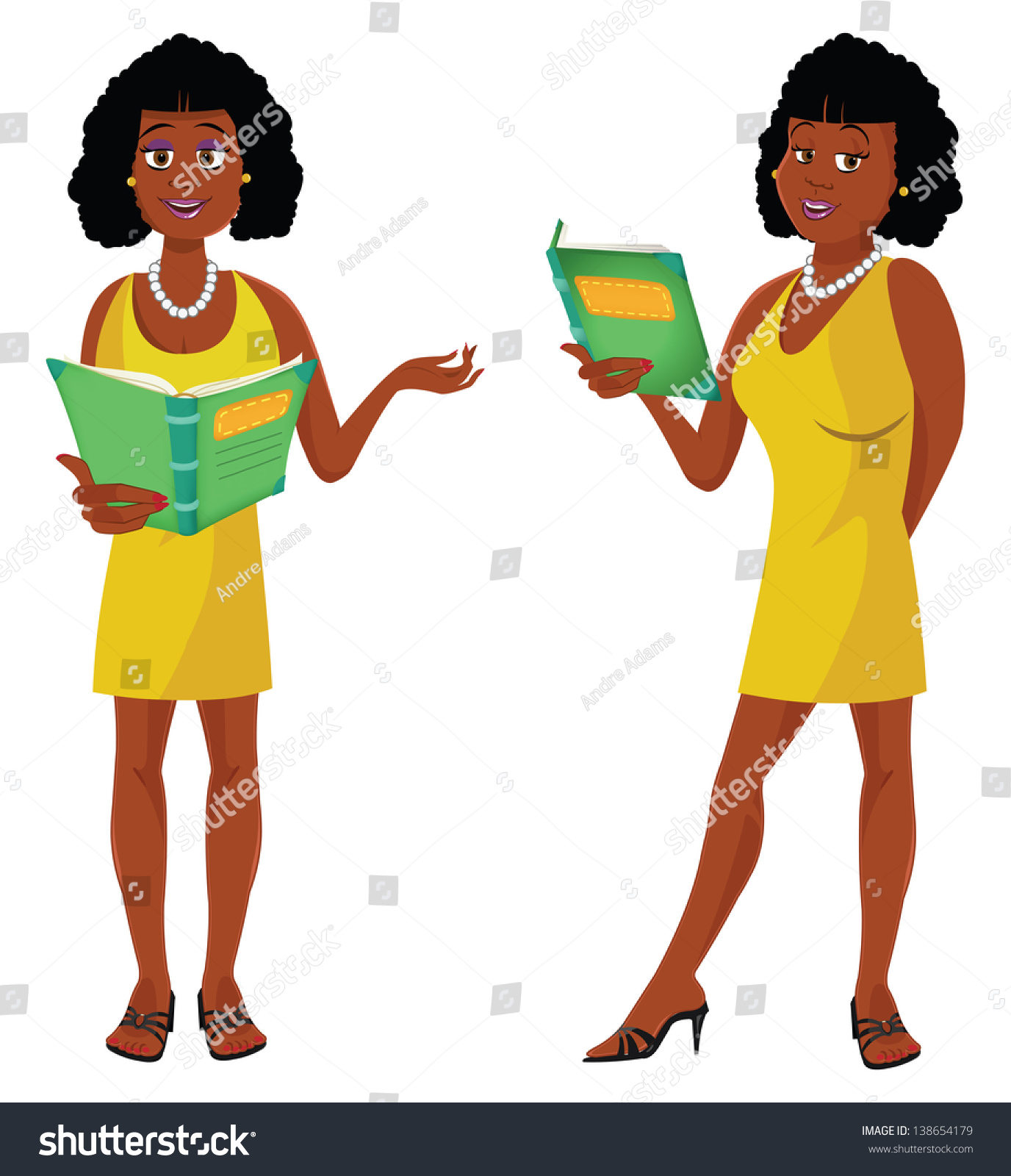 Cartoon Vector Illustration Sexy Teacher African Stock Vector Royalty Free 138654179 4813