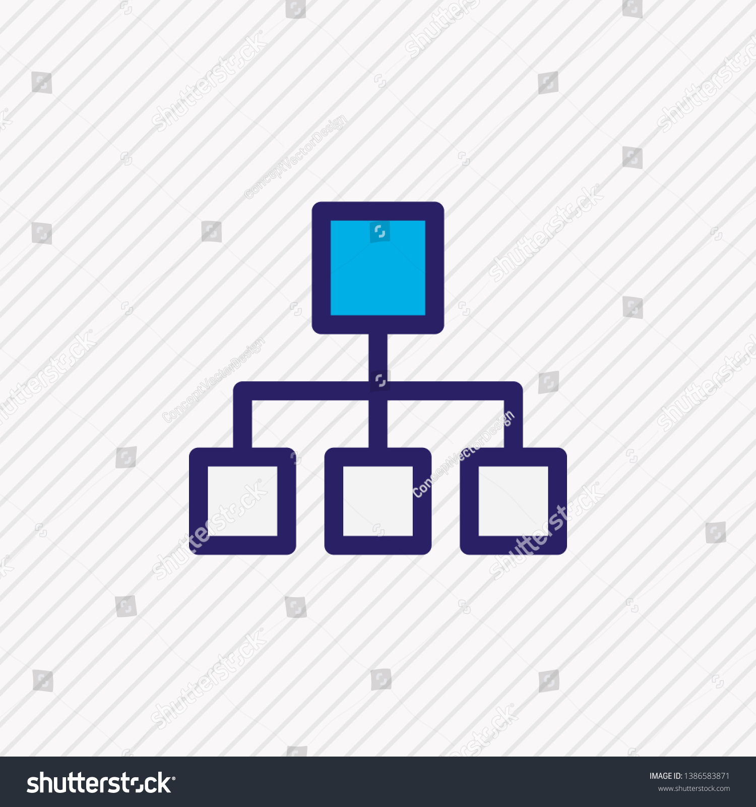 Vector Illustration Structure Icon Colored Line Stock Vector (Royalty ...