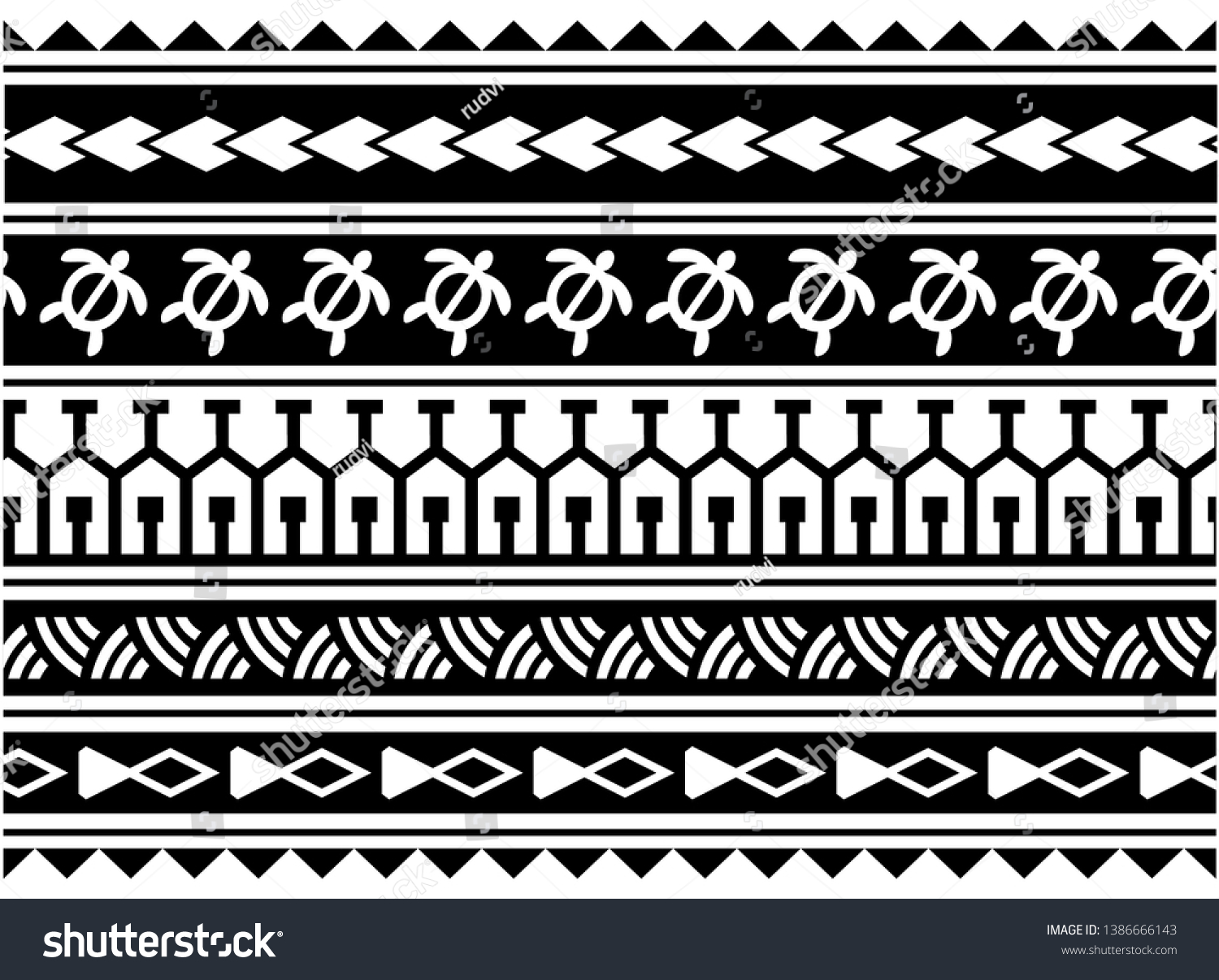 Tribal Polynesian Pattern Tattoo Border Tattoo Stock Vector (Royalty ...