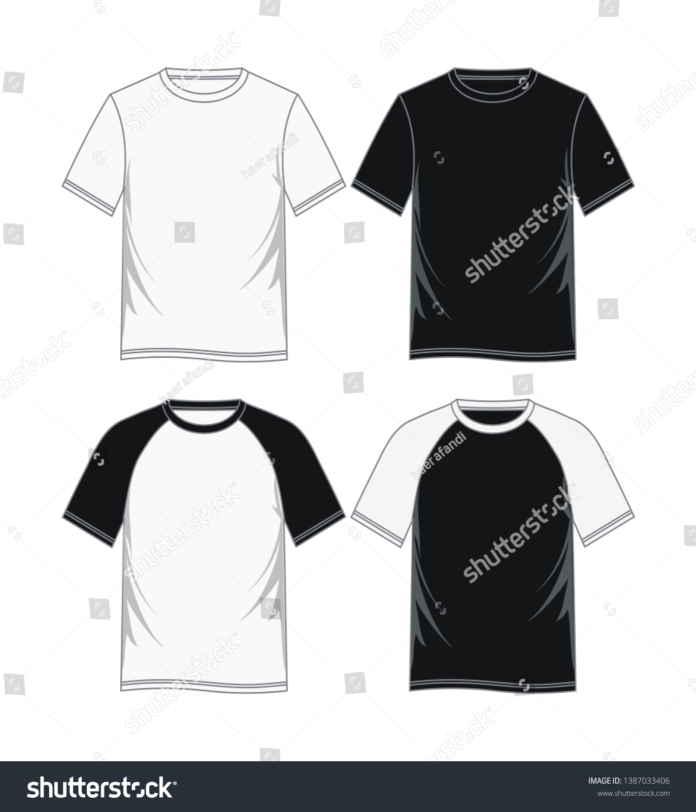 Fashion Mens Tshirts Black White Variants Stock Vector (Royalty Free ...