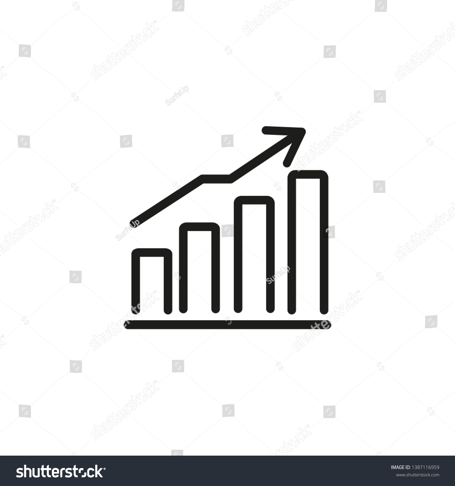 Increase Line Icon Arrows Graph Growth Stock Vector (Royalty Free ...