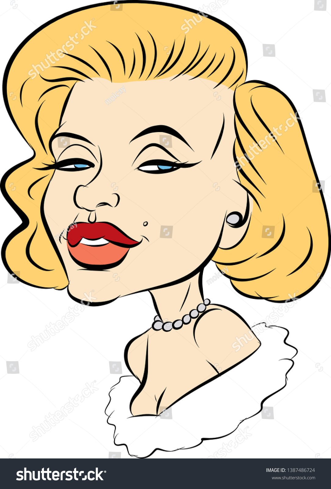 Marilyn Monroe Vector Caricature Portrait Stock Vector (Royalty Free ...