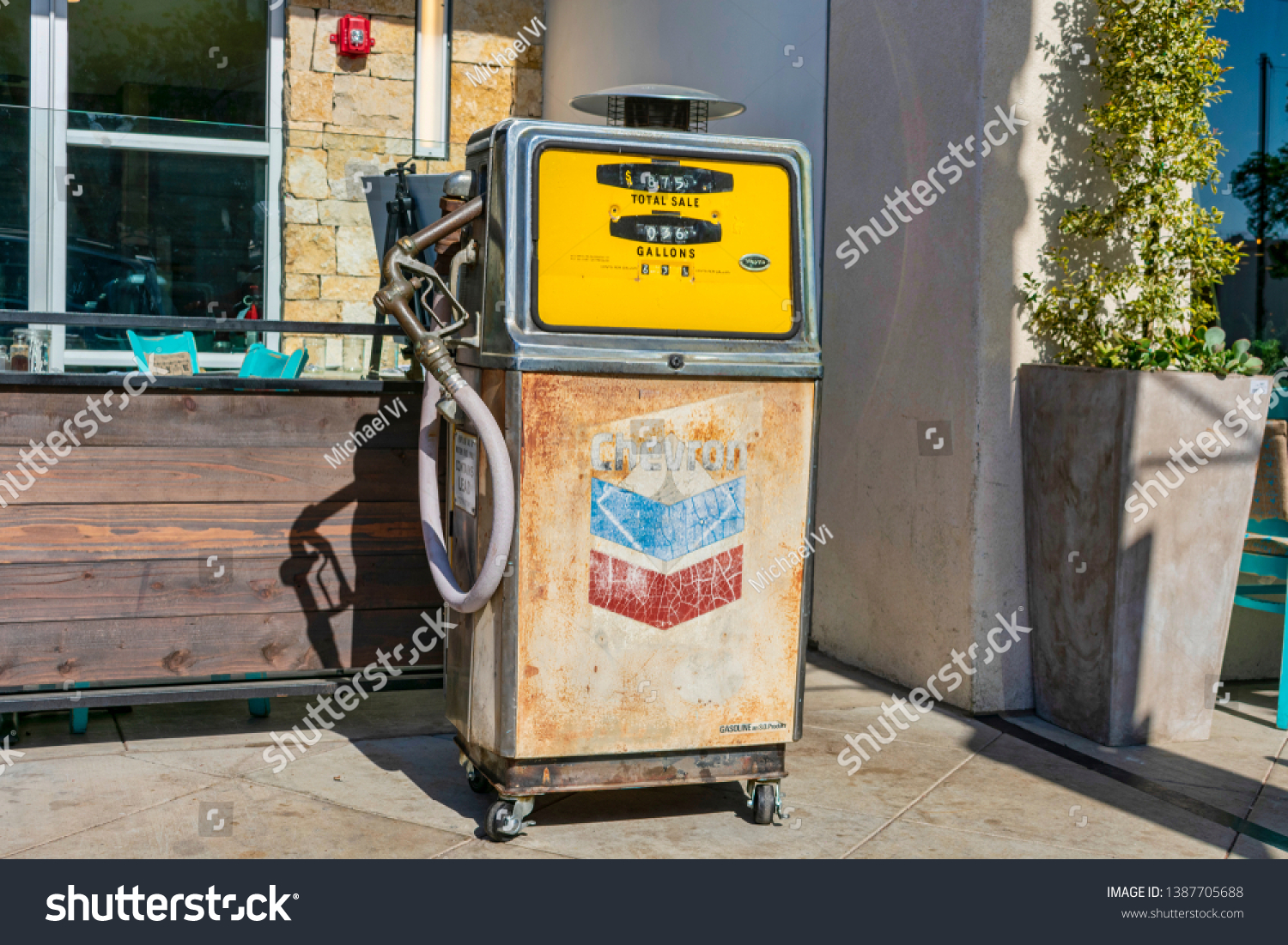 vintage chevron gas pump