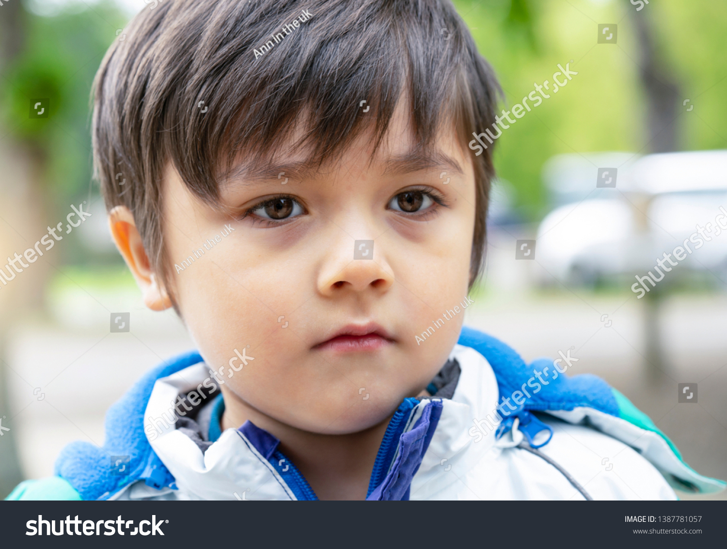 Head Shot Kid Boy Standing Park Stock Photo 1387781057 | Shutterstock