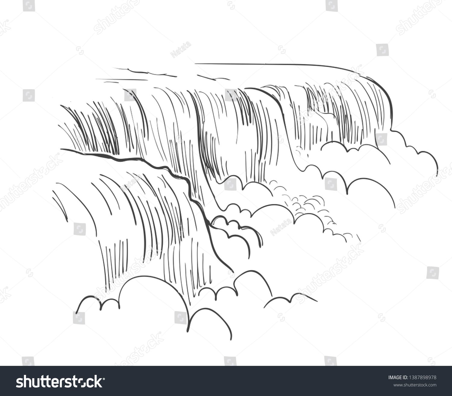 Niagara Falls Vector Sketch Illustration Usa Stock Vector (Royalty Free ...