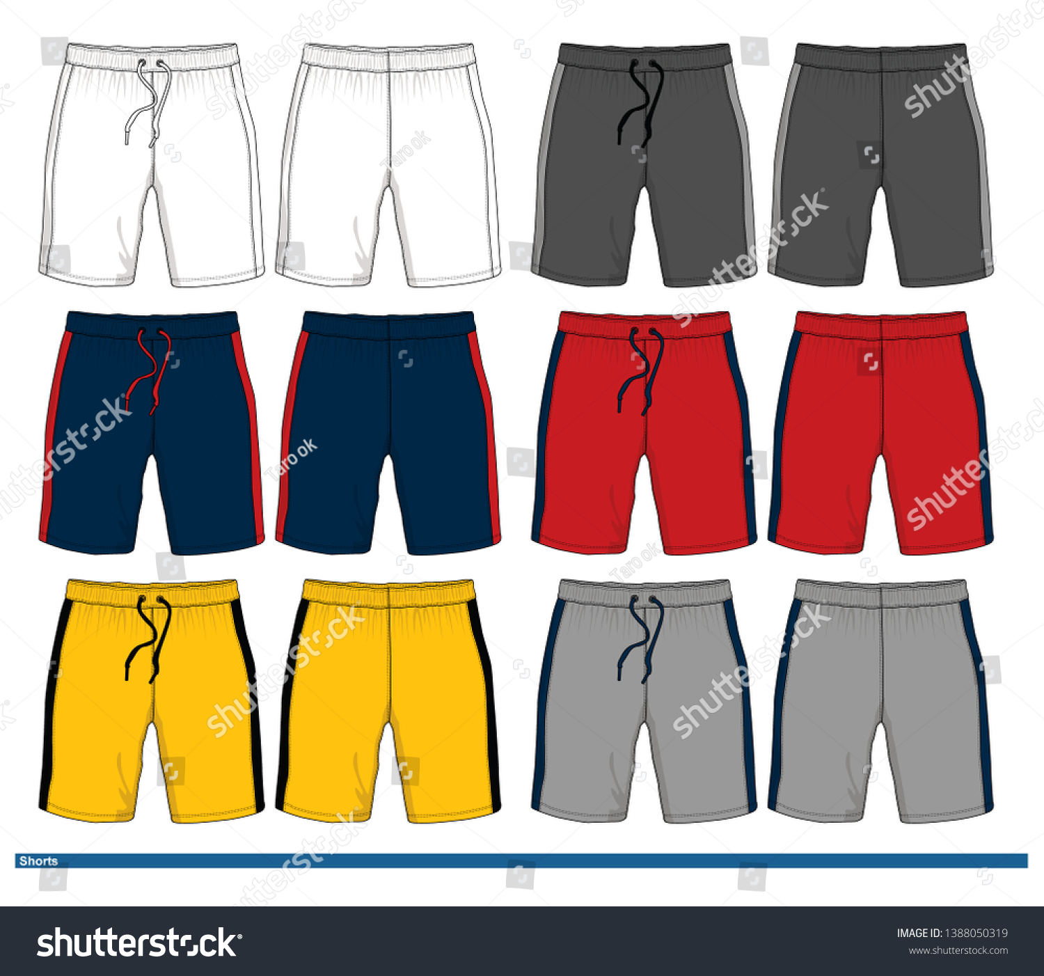 Shorts Design Template Fashion Vector Illustration Stock Vector ...