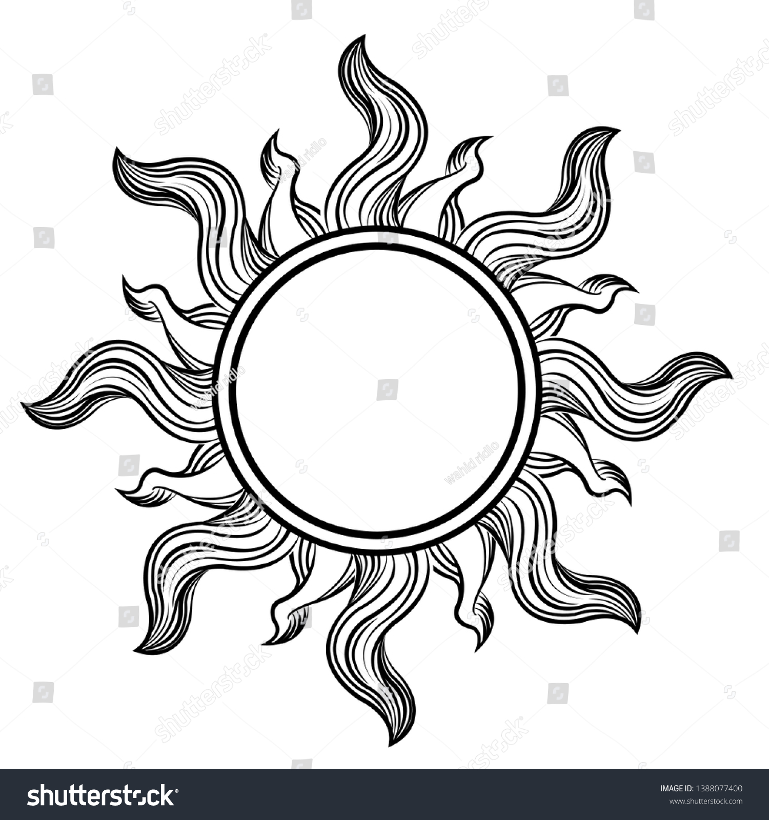 Classic Luxury Drawing Sun Detailed Stock Vector (Royalty Free ...