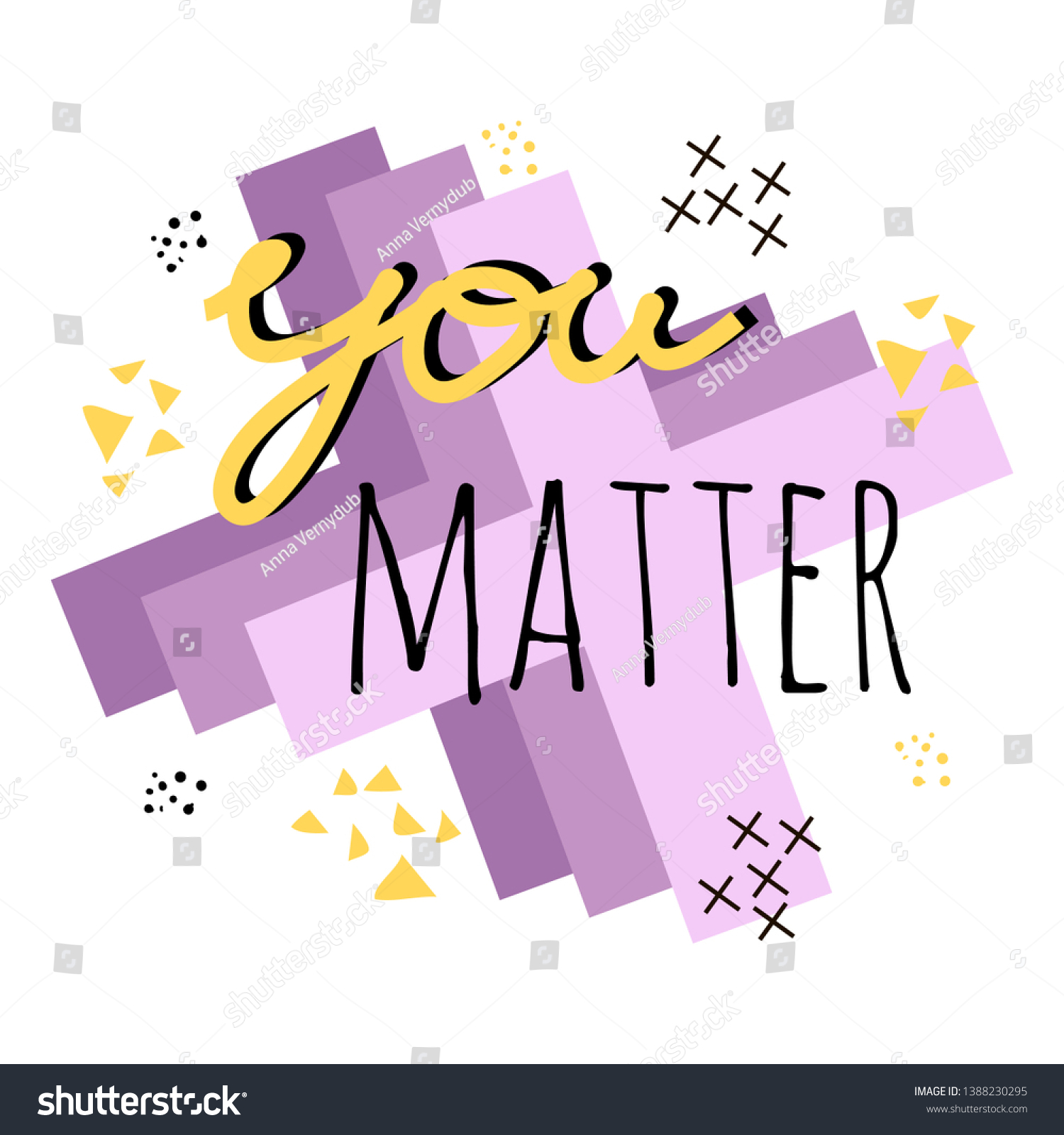 You Matter Inspirational Phrase Hand Written Stock Vector (Royalty Free