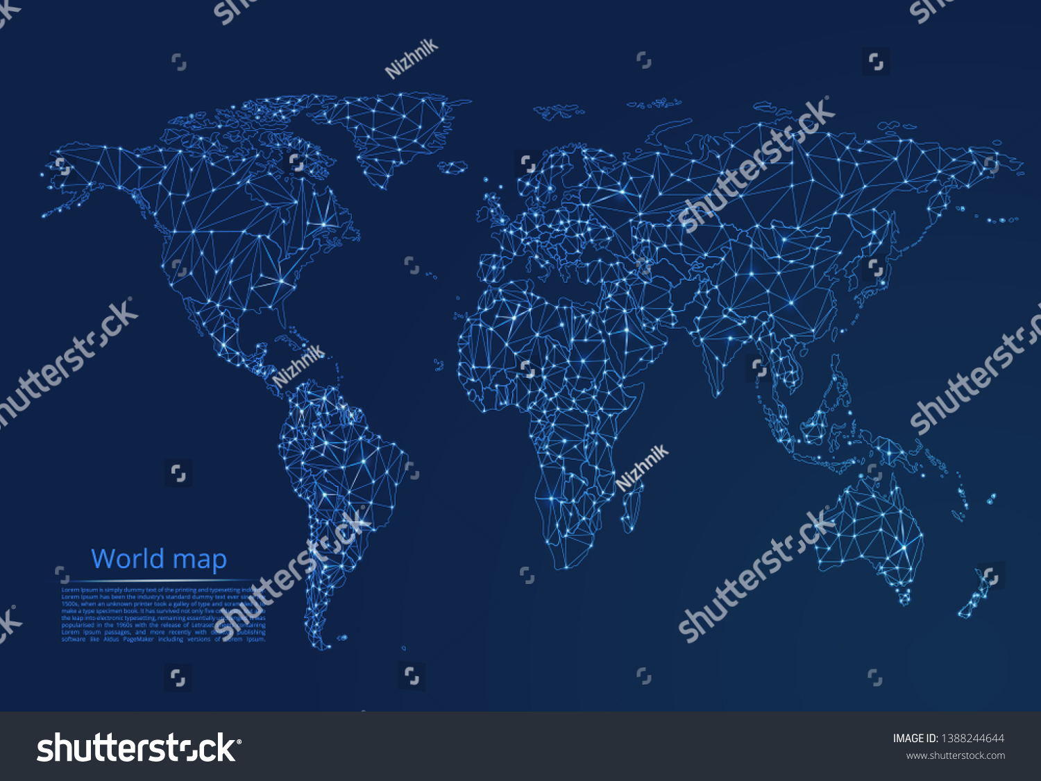 World Network Map Vector Lowpoly Image Stock Vector (Royalty Free ...