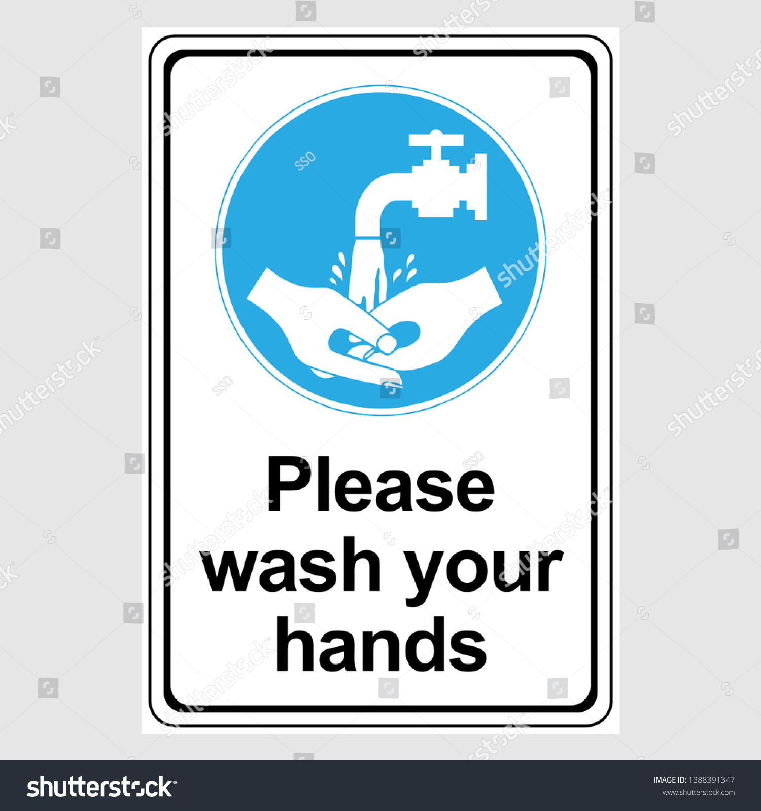 Plate Please Wash Your Hands Sign Stock Vector (Royalty Free ...