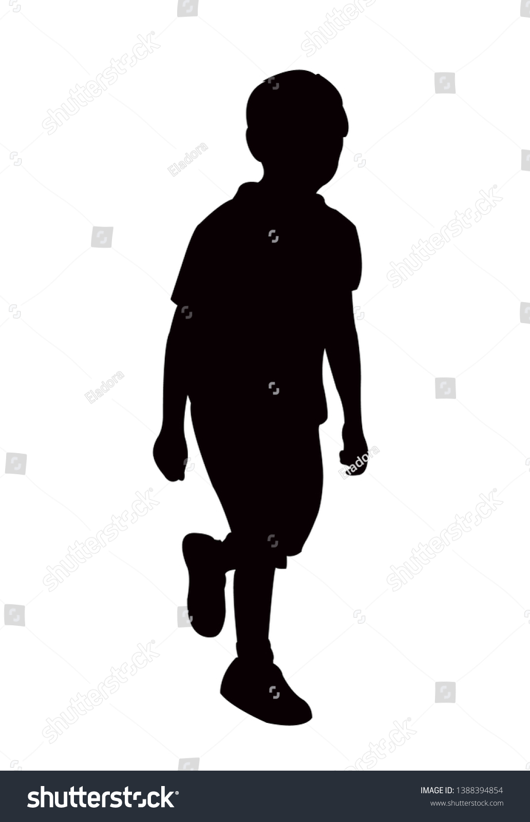 Boy Walking Silhouette Vector Stock Vector (Royalty Free) 1388394854 ...