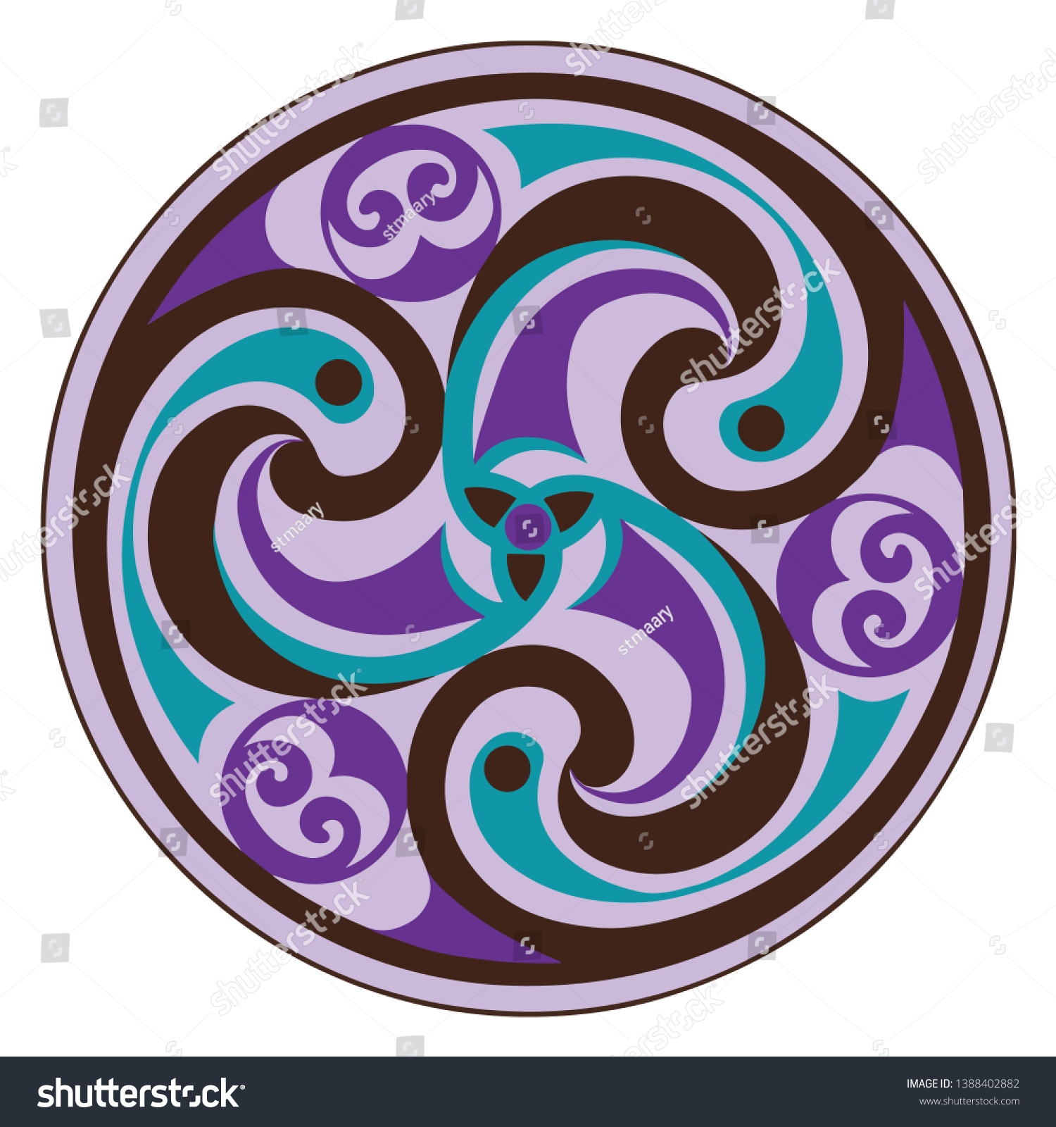 Vector Celtic Triskelion Spiral Symbol Motif Stock Vector (royalty Free 