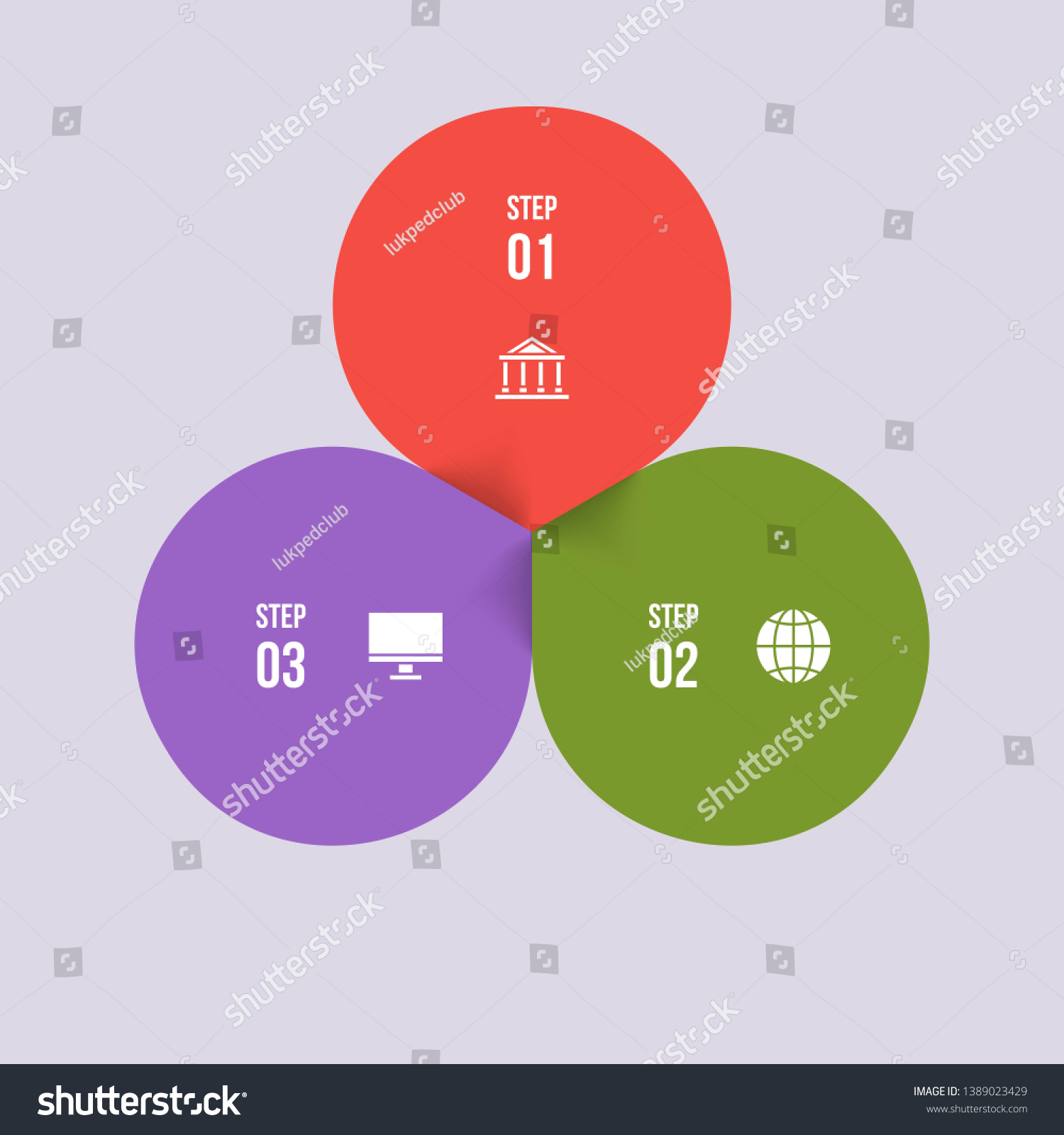 3 Steps Circle Chart Circle Infographic Stock Vector Royalty Free 1389023429 Shutterstock 2226