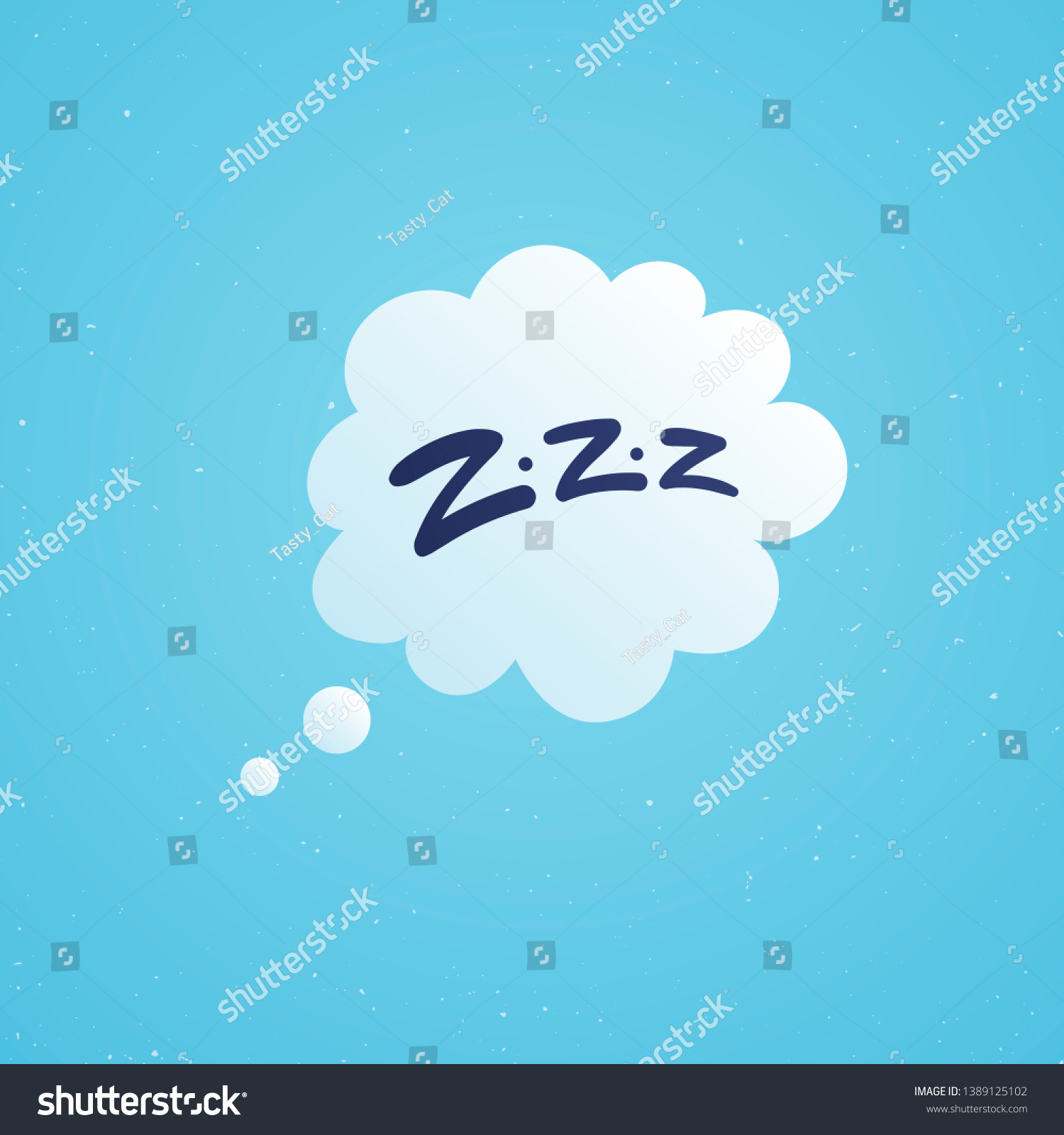 Vector Cartoon Sign Illustration Sleepy Zzz Stock Vector (Royalty Free ...