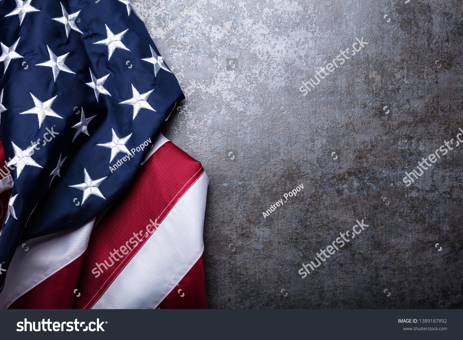 Overhead View American Flag On Dark Stock Photo 1389187892 | Shutterstock