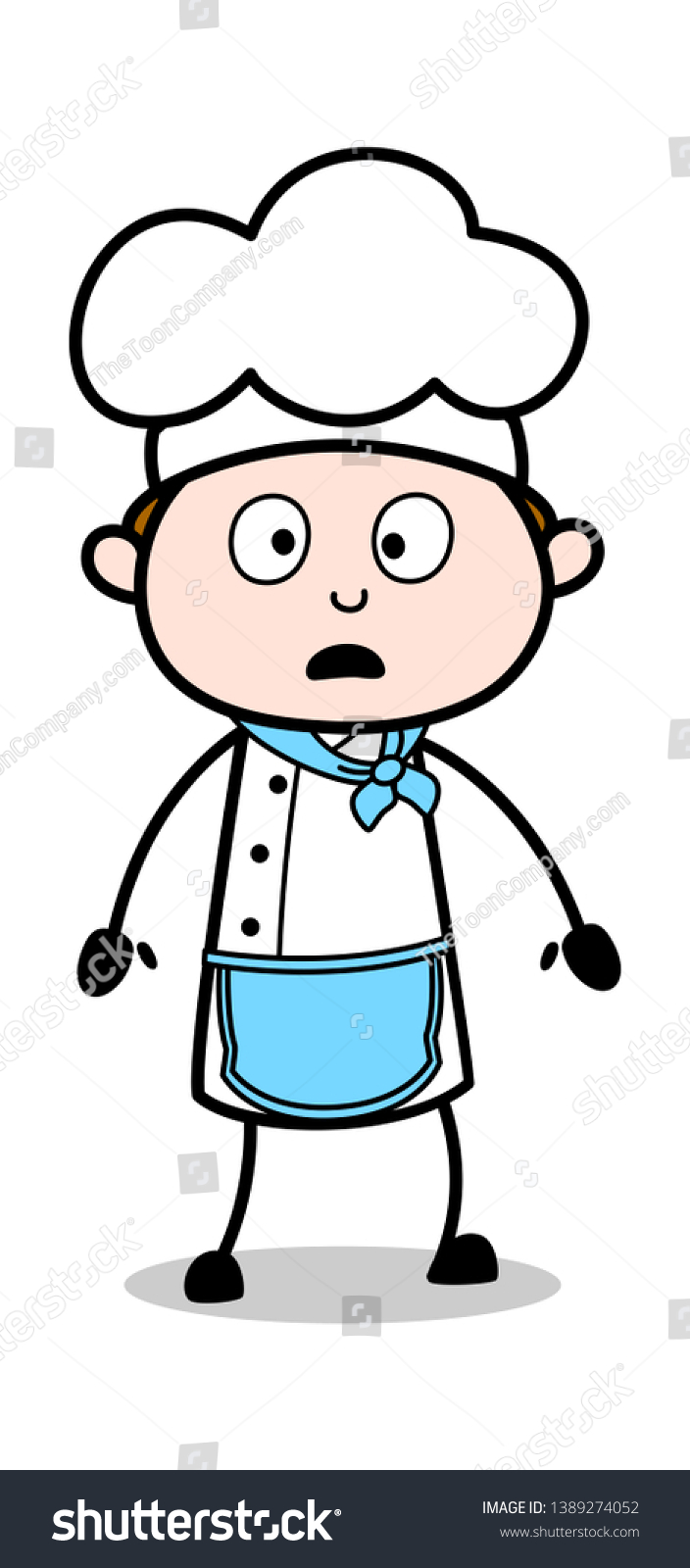 Wondering Cartoon Waiter Male Chef Vector Stock Vector (Royalty Free ...