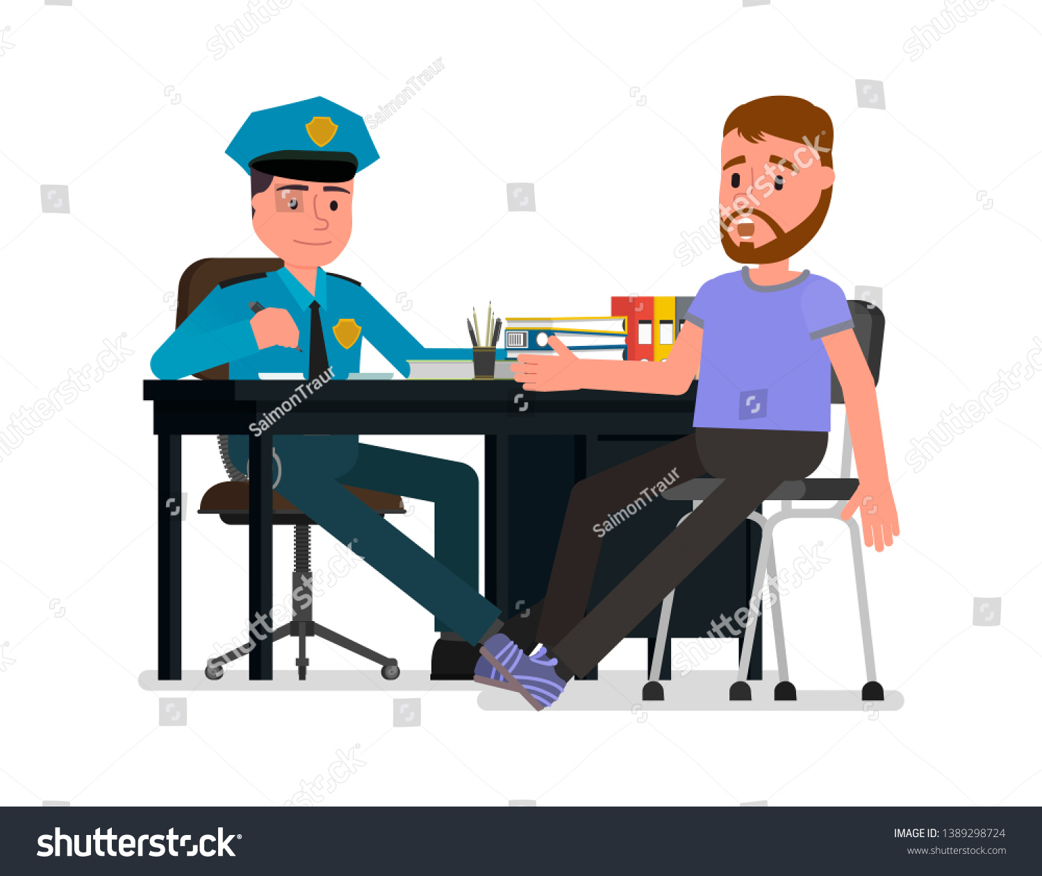 Man Testifies Police Vector Illustration Flat Stock Vector (Royalty ...