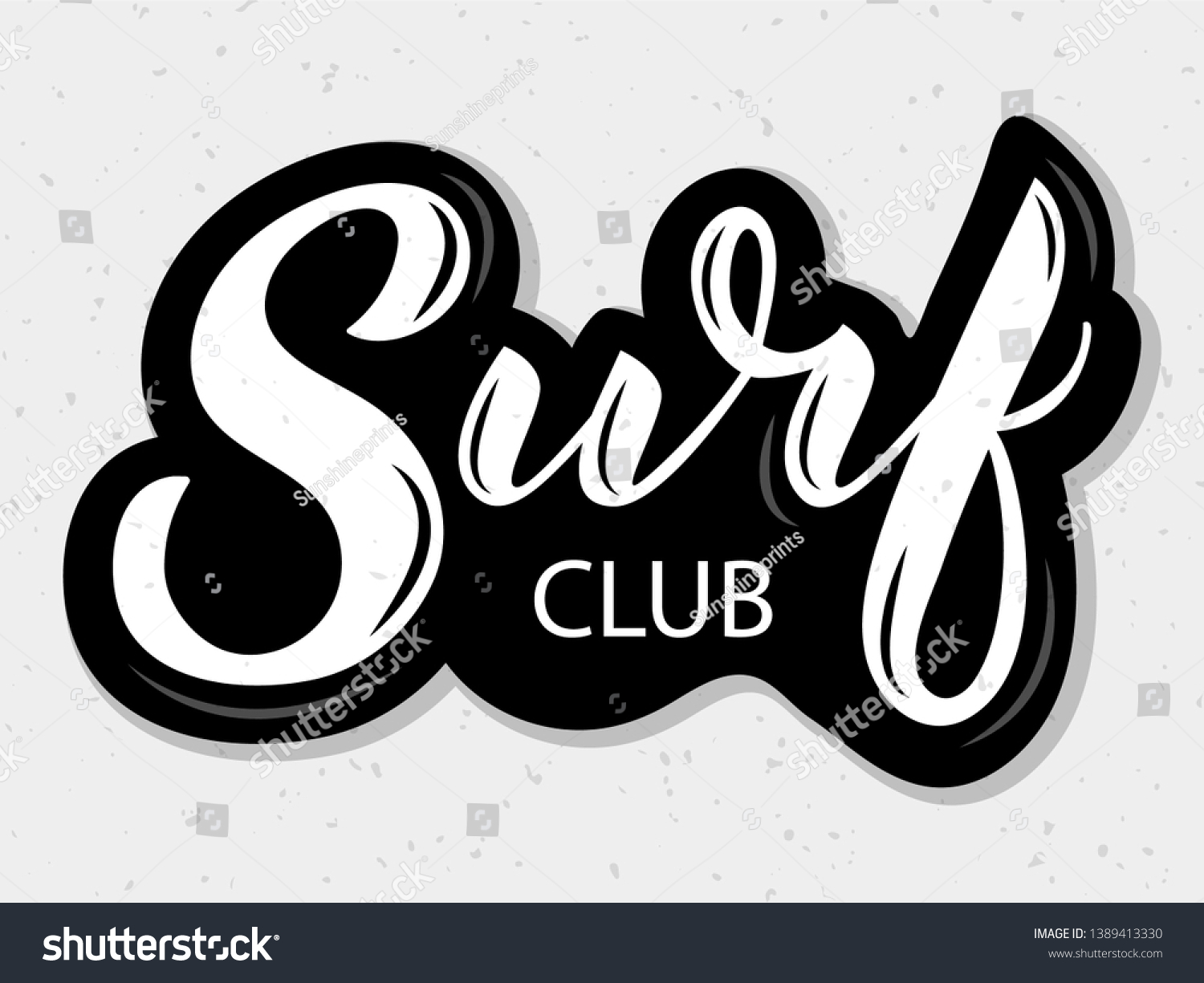 Hand Sketched Vector Surf Lettering Typography Stock Vector (Royalty ...