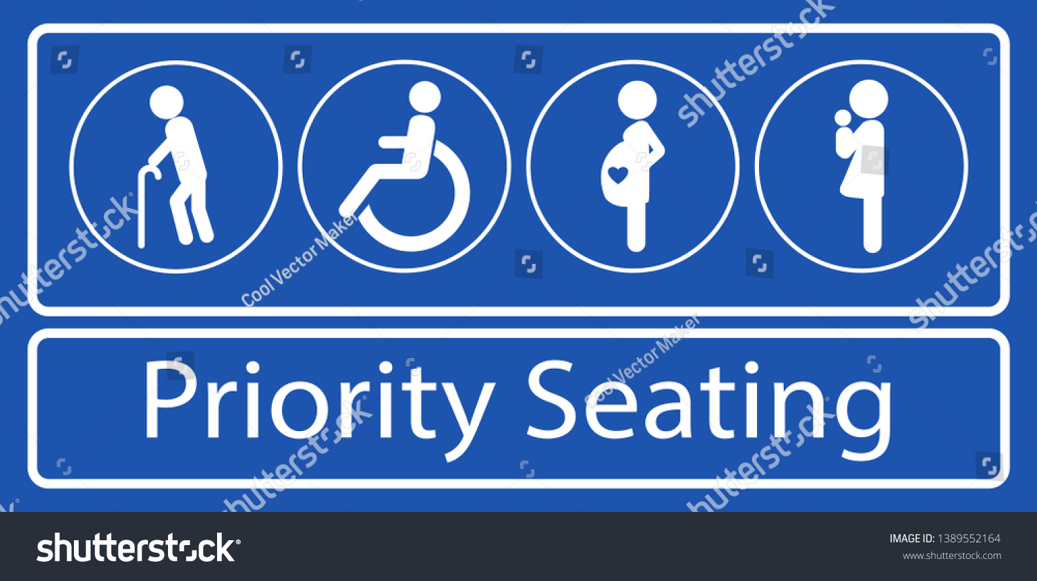 Set Priority Seating Sticker Label Mass Stock Vector (Royalty Free ...