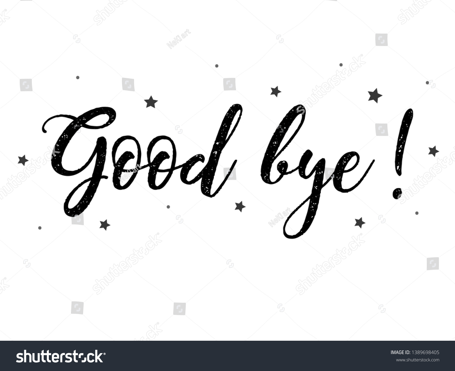 Good Bye Card Typography Lettering Handwritten Stock Vector (Royalty ...